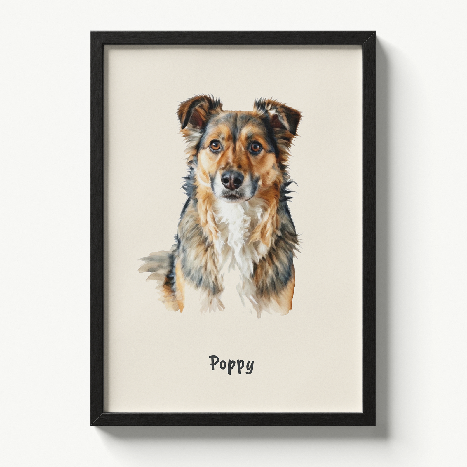 Watercolour Pet Portrait - A4 Framed (180 GSM Matte Paper) - Made in the UK