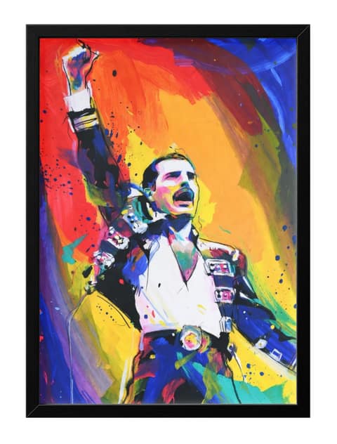 Freddie Mercury Queen Frontman Painting Stage Performance Pop Star