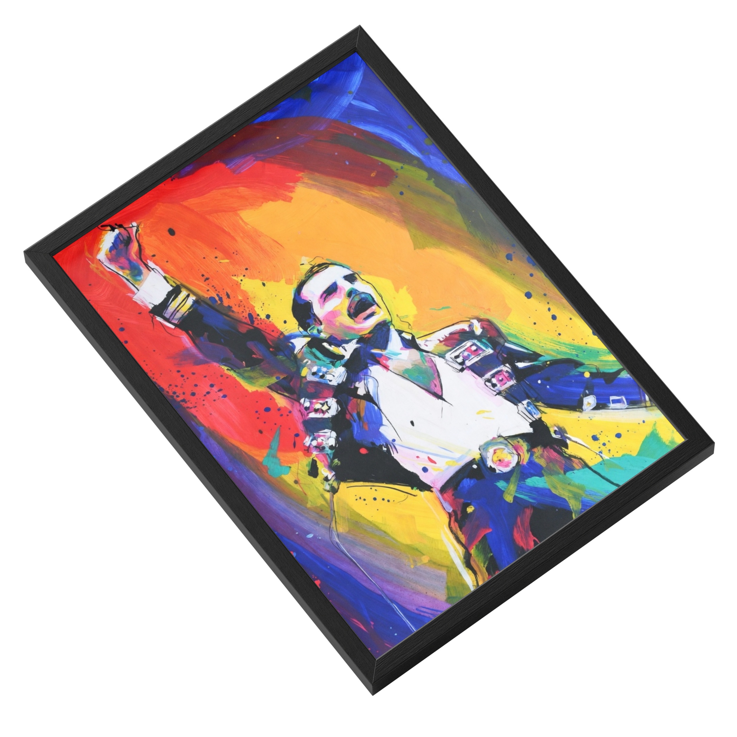 Freddie Mercury Queen Frontman Painting Stage Performance Pop Star — angled view