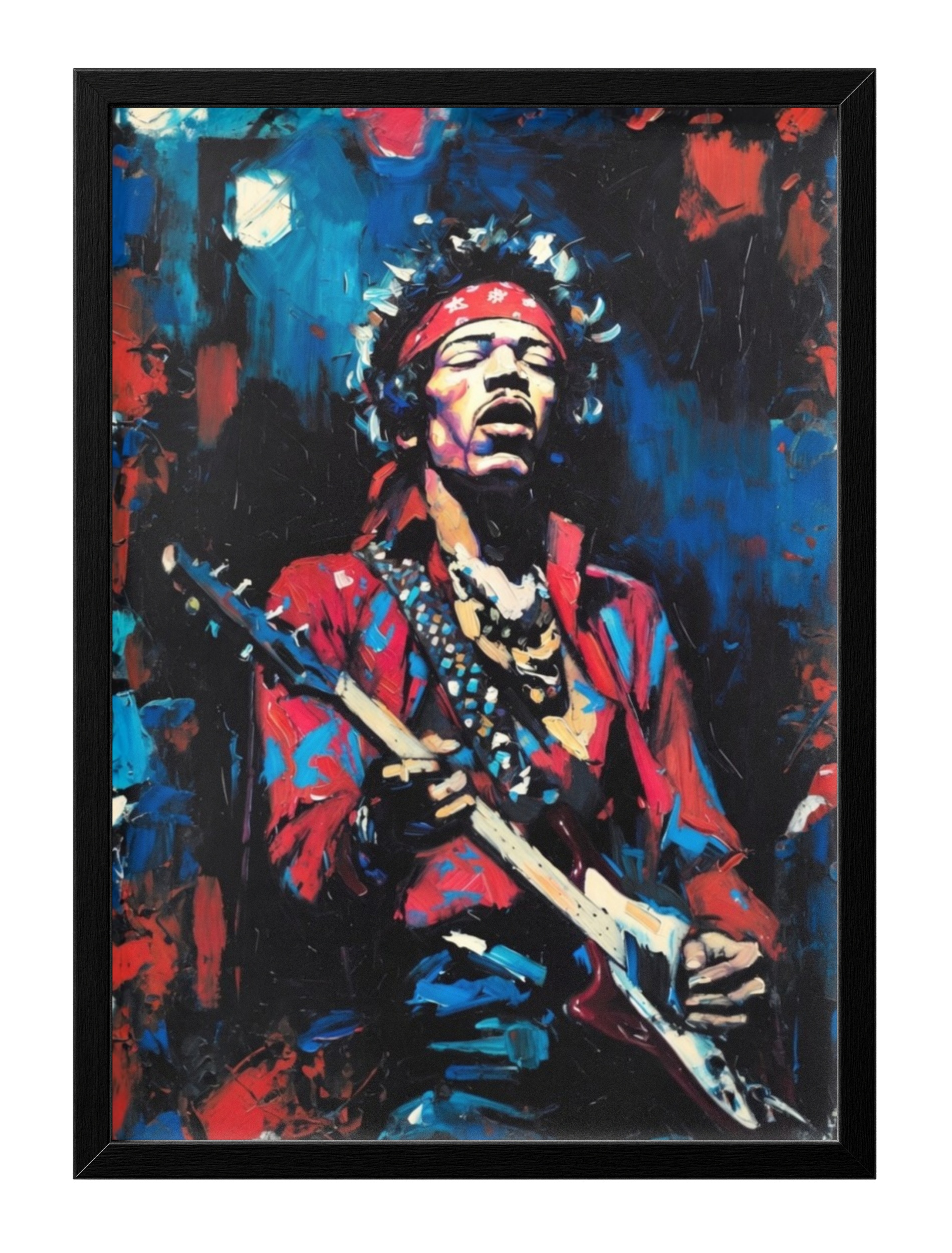 Jimi Hendrix Abstract Painting Voodoo Child Guitar Legend Portrait — main view