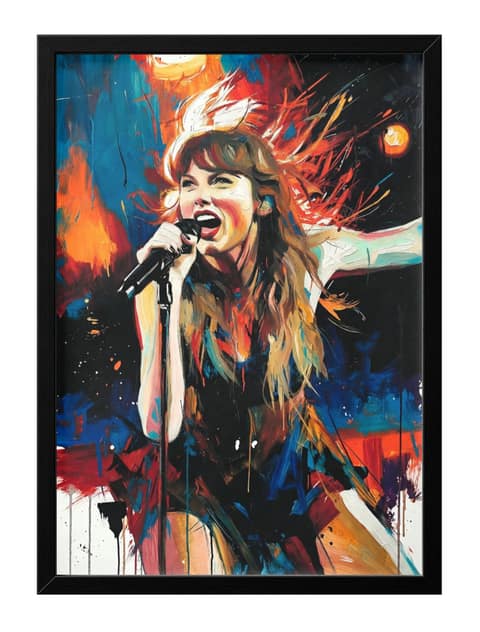 Taylor Swift Pop Star Oil Painting Concert Stage Portrait Magic
