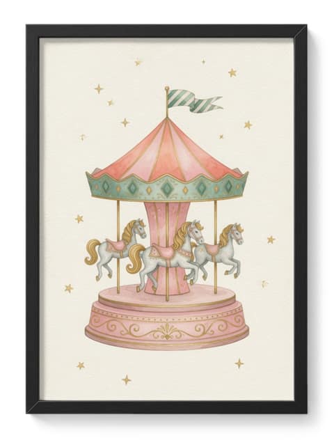 Carousel Horses Merry Go Round Vintage Fairground Classic Spin