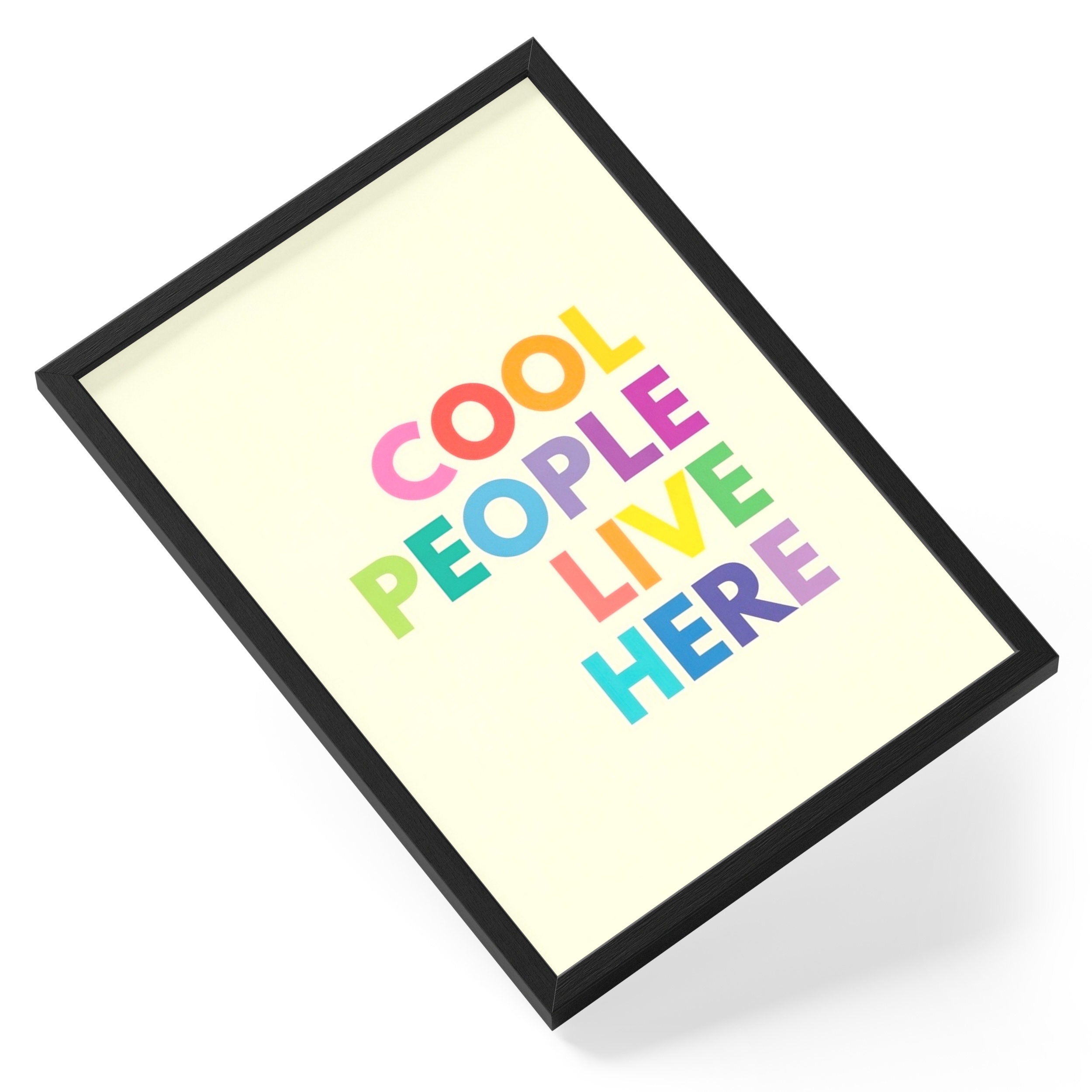 Cool People Live Here Quirky Entrance Hallway Statement Bold Tongue — angled view