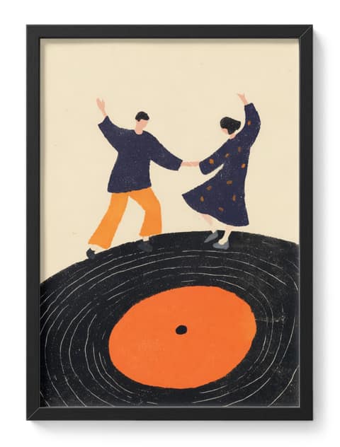 Dancing Couple On Vinyl Retro Music Romance Swing Lost Groove Night