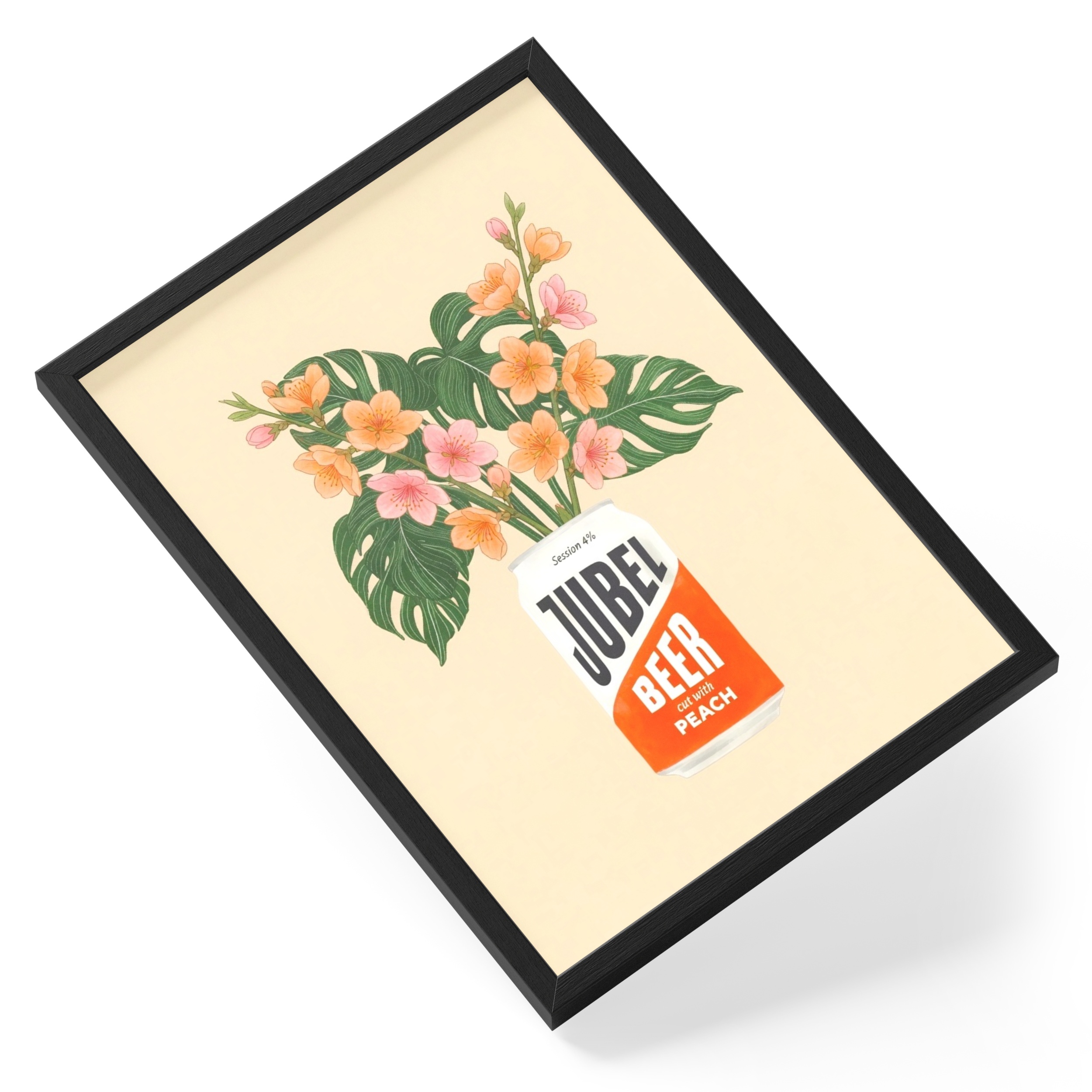 Jubel Beer Cut With Peach Craft Brew Fruit Party Sunny Energy Juicy — angled view