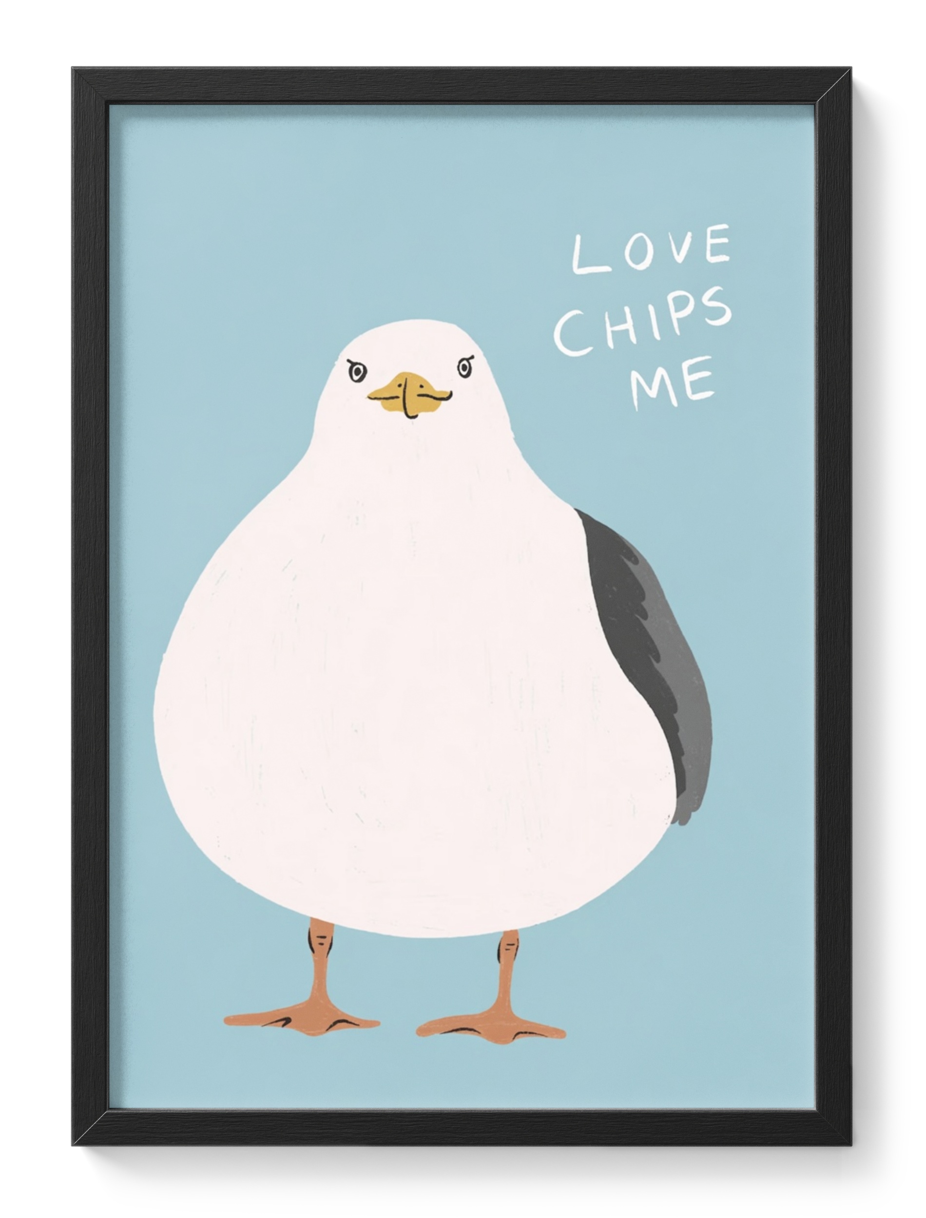 Love Chips Me Seagull Funny Coastal Bird Seaside Humour Icon Strong — main view
