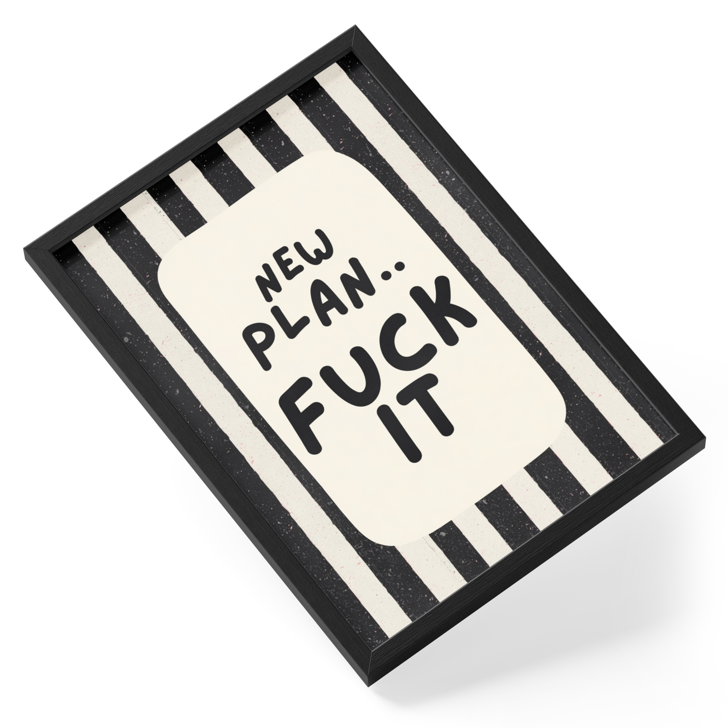 New Plan Fck It Ck Funny Reset Button Chaos Quote When Collapses — angled view