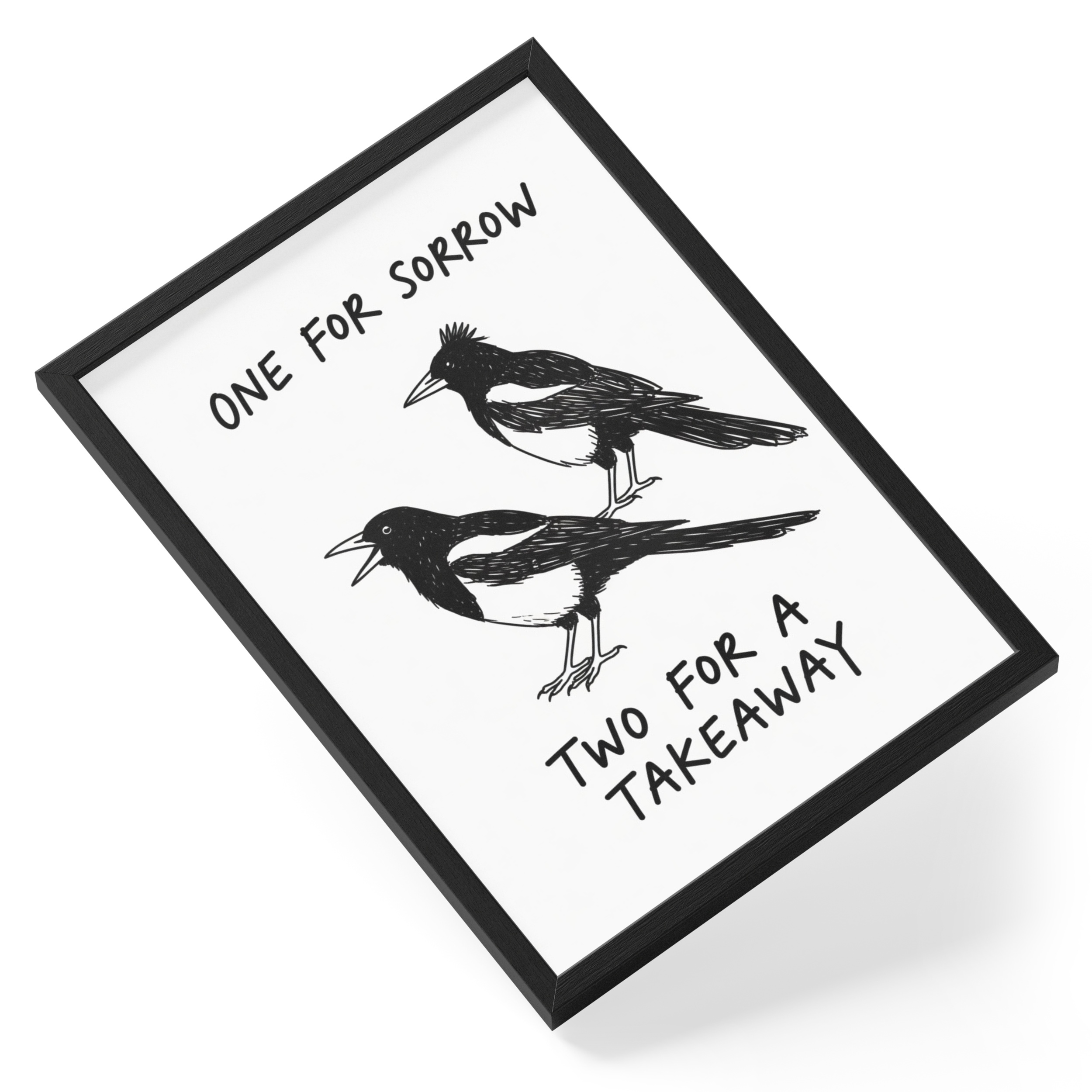 One For Sorrow Two For Joy Magpie Rhyme Folk Birds Brought Life — angled view