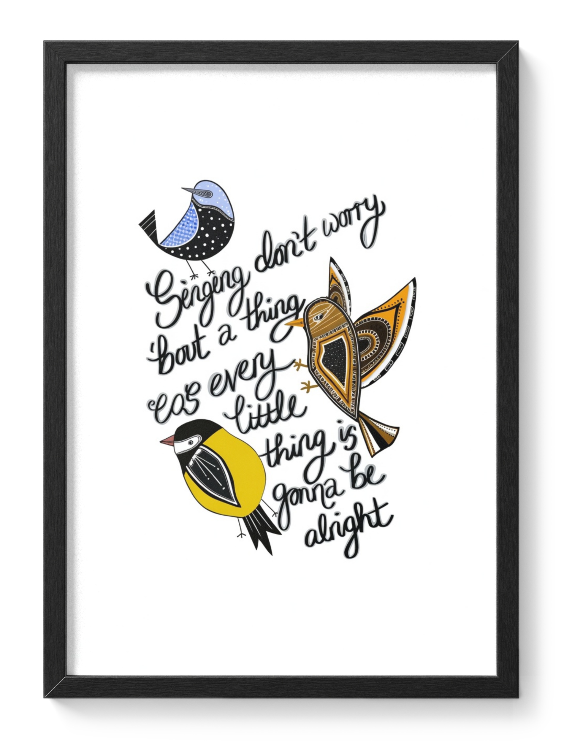 The Little Birds Cute Flock Nature Illustration Gentle Full Soft — main view