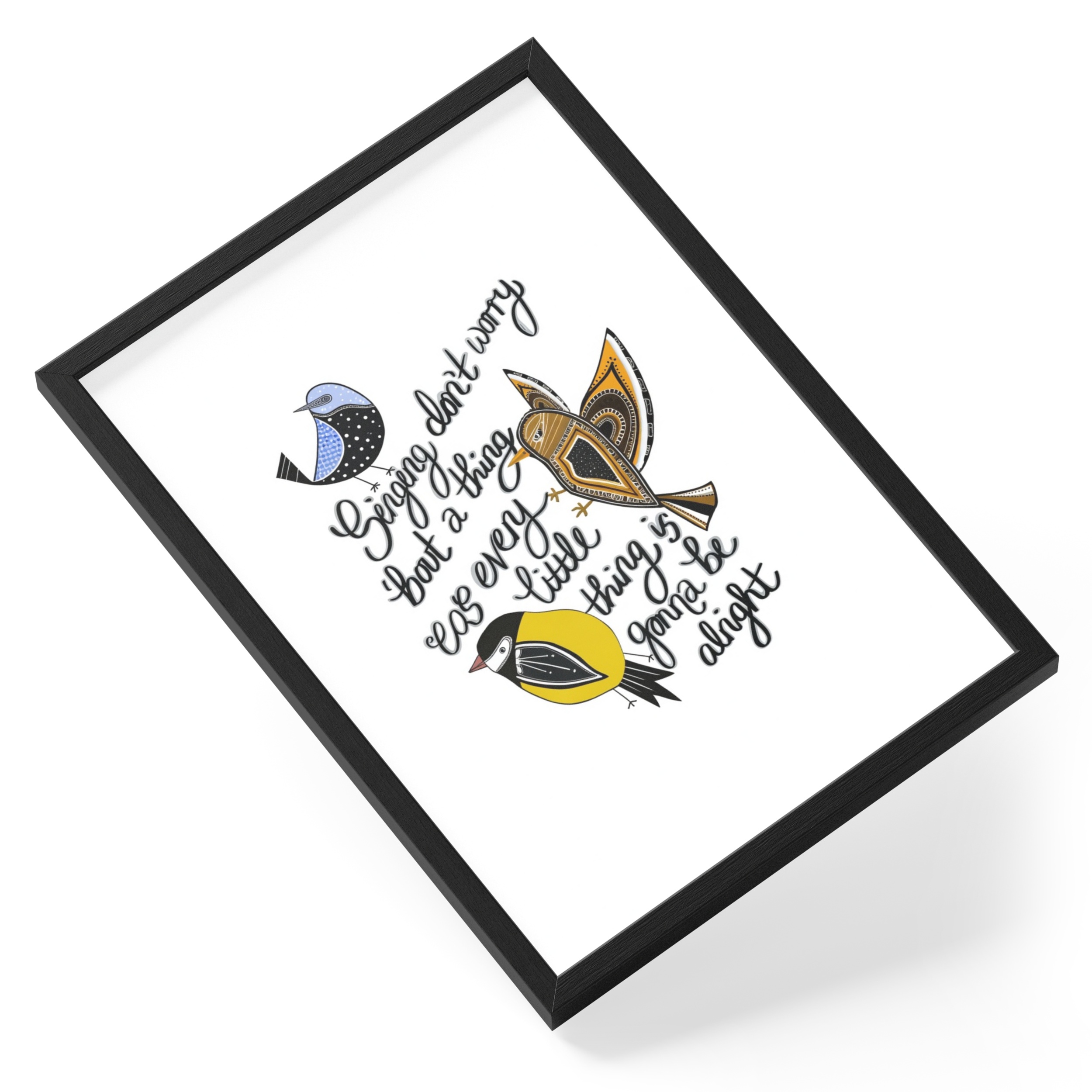 The Little Birds Cute Flock Nature Illustration Gentle Full Soft — angled view