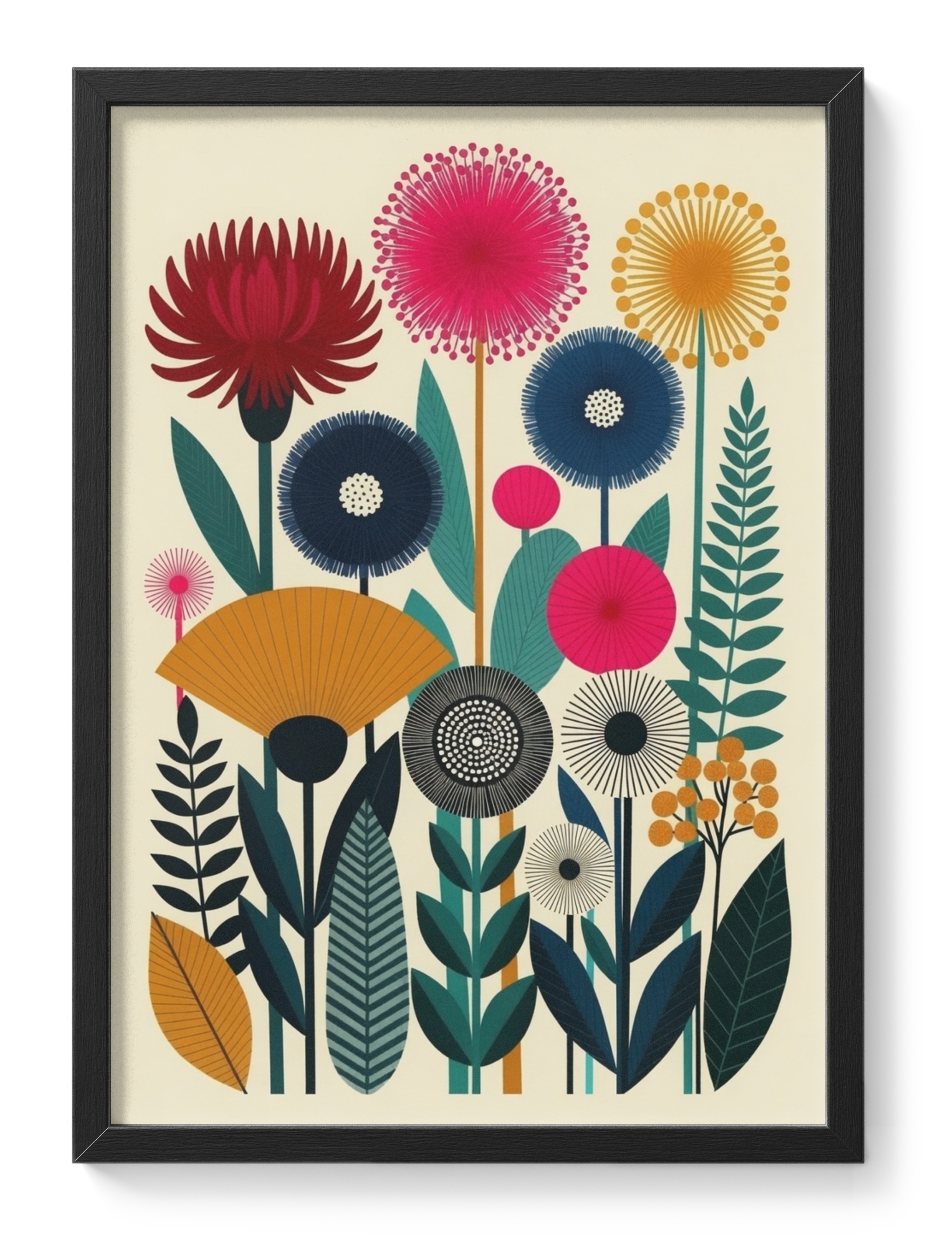 Vibrant Botanical Floral Modern Flower Colourful Leaves Lush — main view