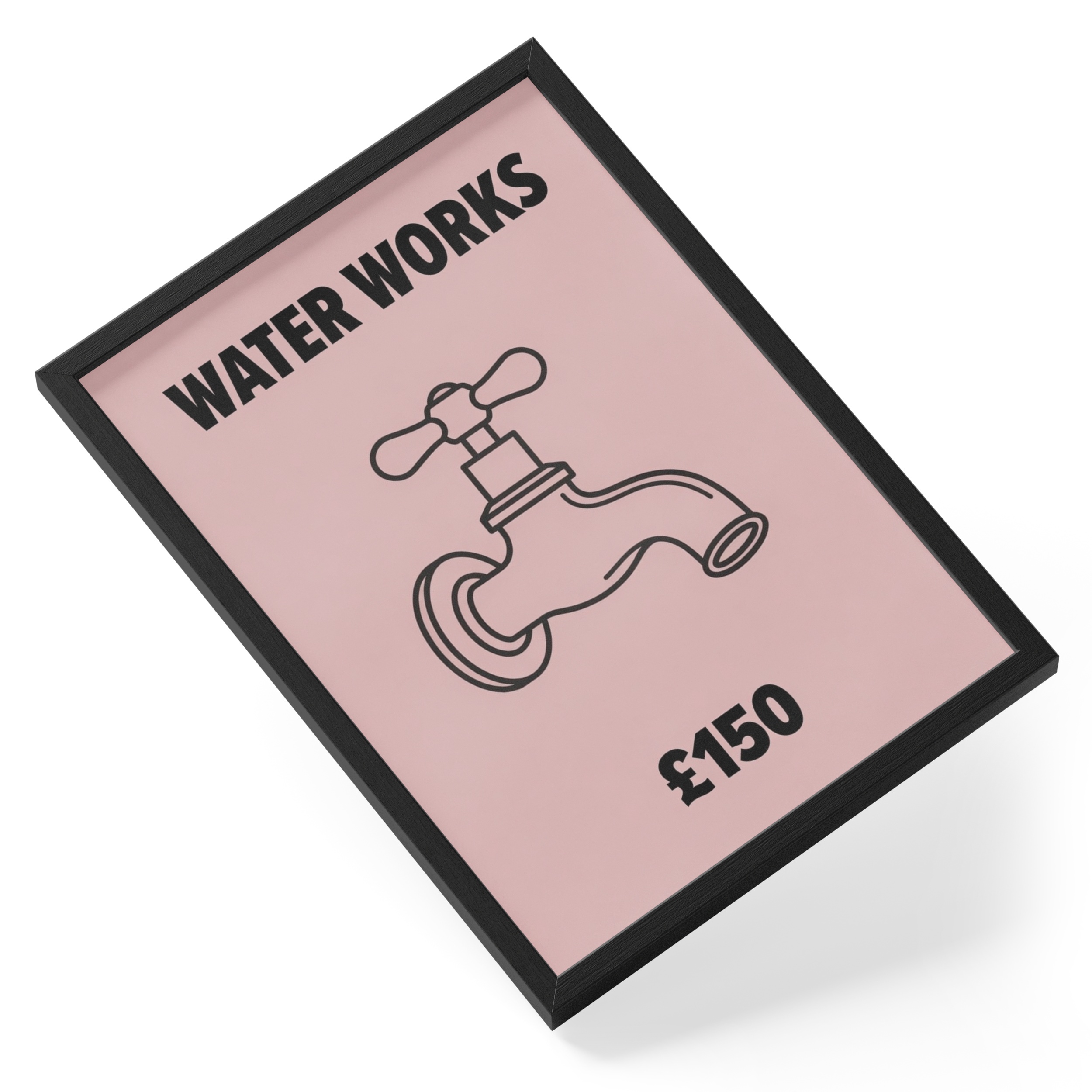 Water Works Monopoly Bathroom Toilet Style Humour Board Game Utility — angled view