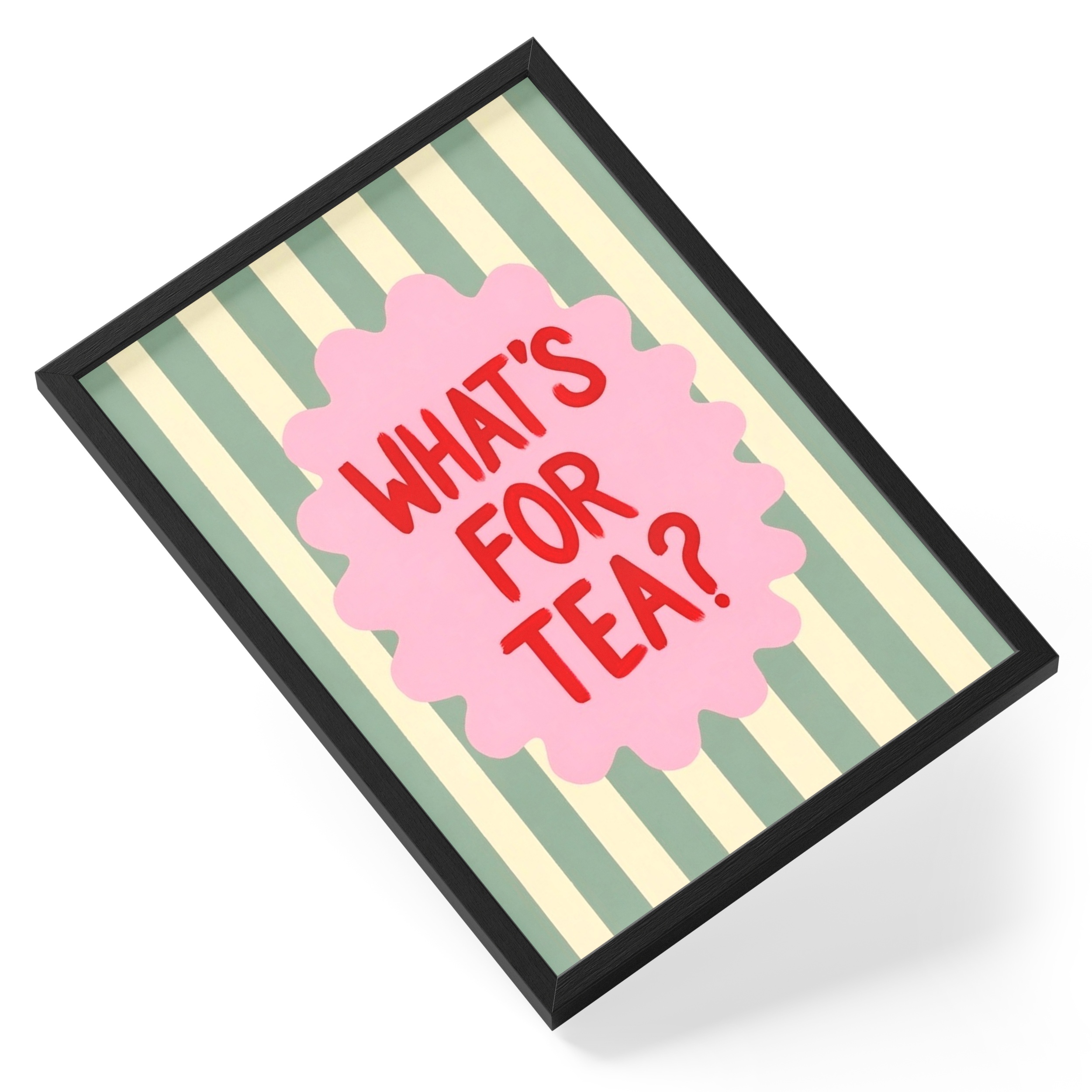 Whats For Tea British Kitchen Dinner Humour Eternal Household Question — angled view