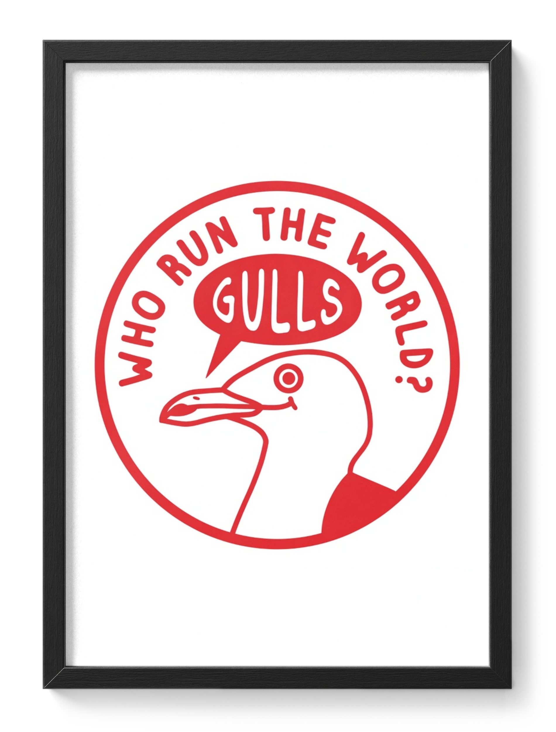 Who Runs The World Gulls Funny Seagull Power Beach Supremacy Declared — main view