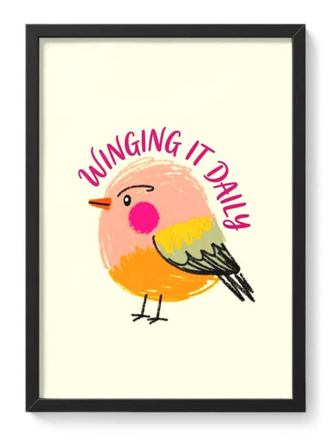Winging It Daily Funny Everyday Chaos Coping Badge Honour