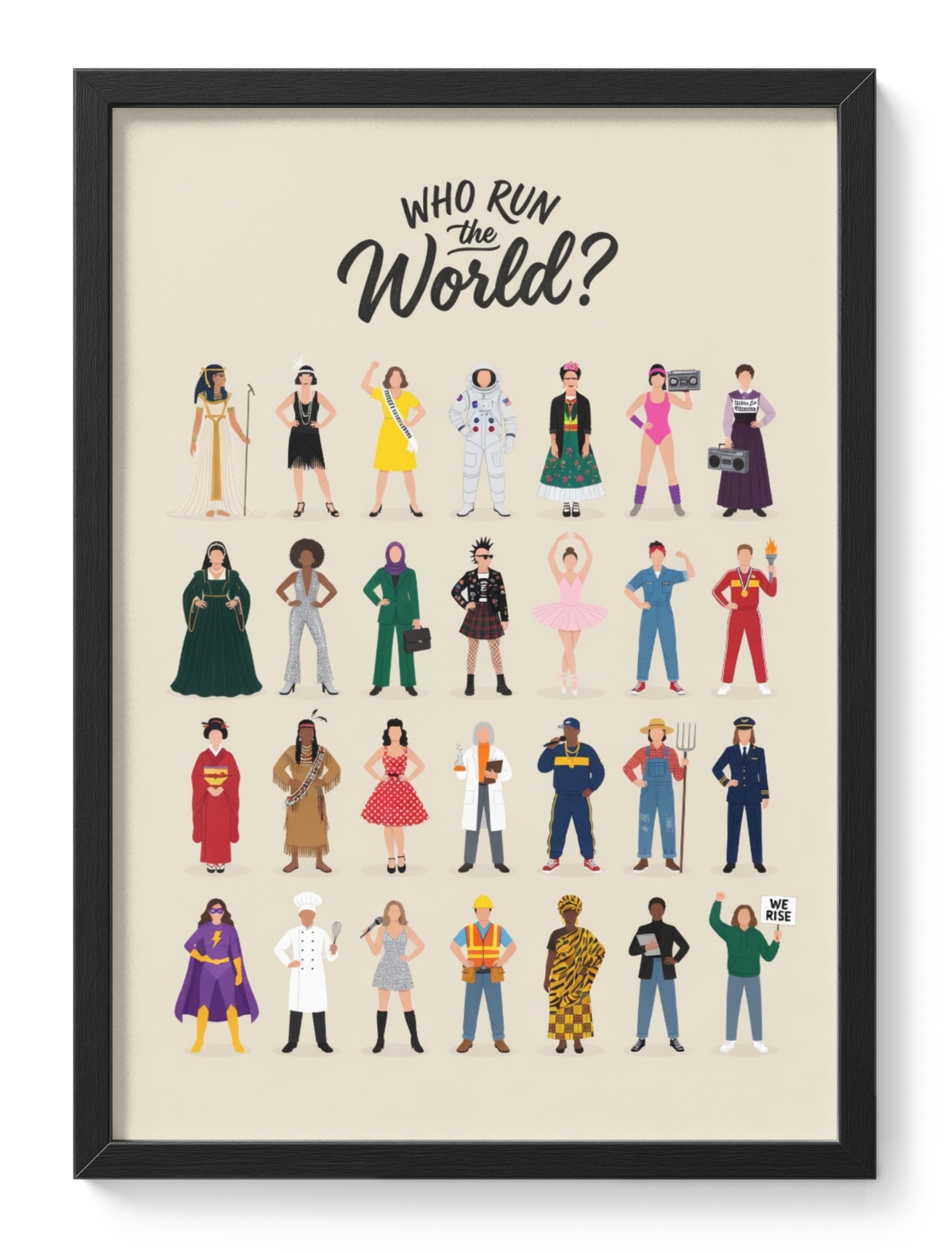 Who Runs The World Girls Female Empowerment Bold Pop Energy Clear — main view