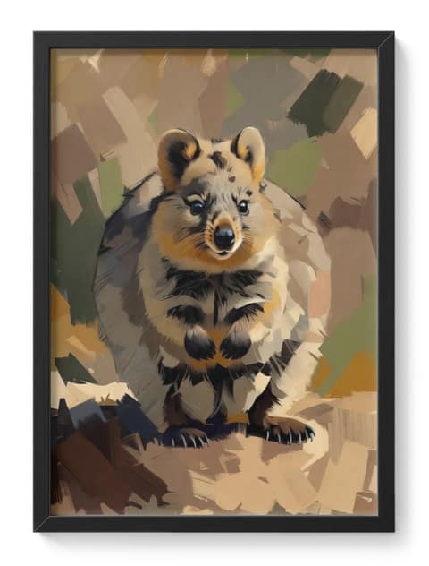 Abstract Quokka Painting Expressionist Wildlife Happy Soft Australias