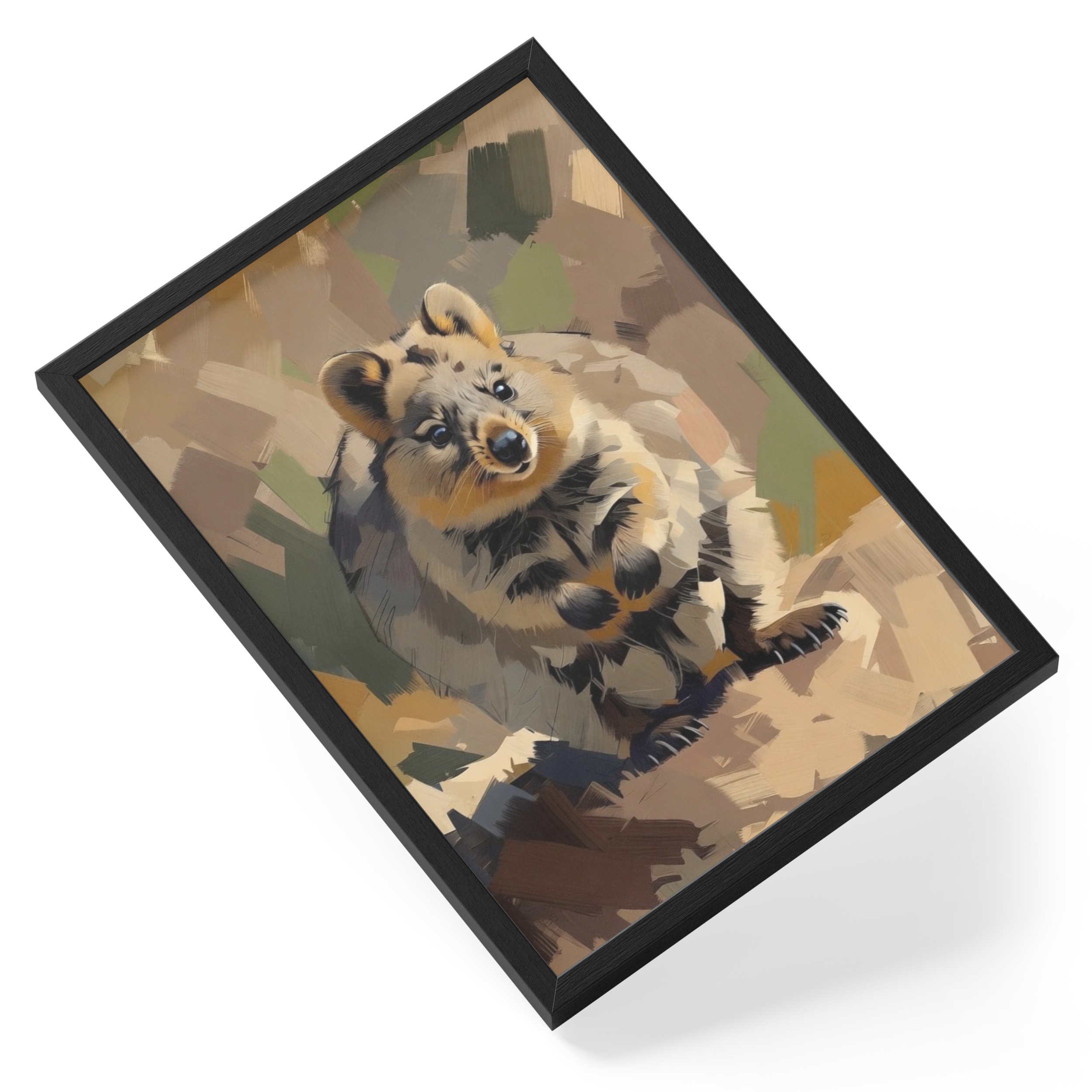 Abstract Quokka Painting Expressionist Wildlife Happy Soft Australias — angled view