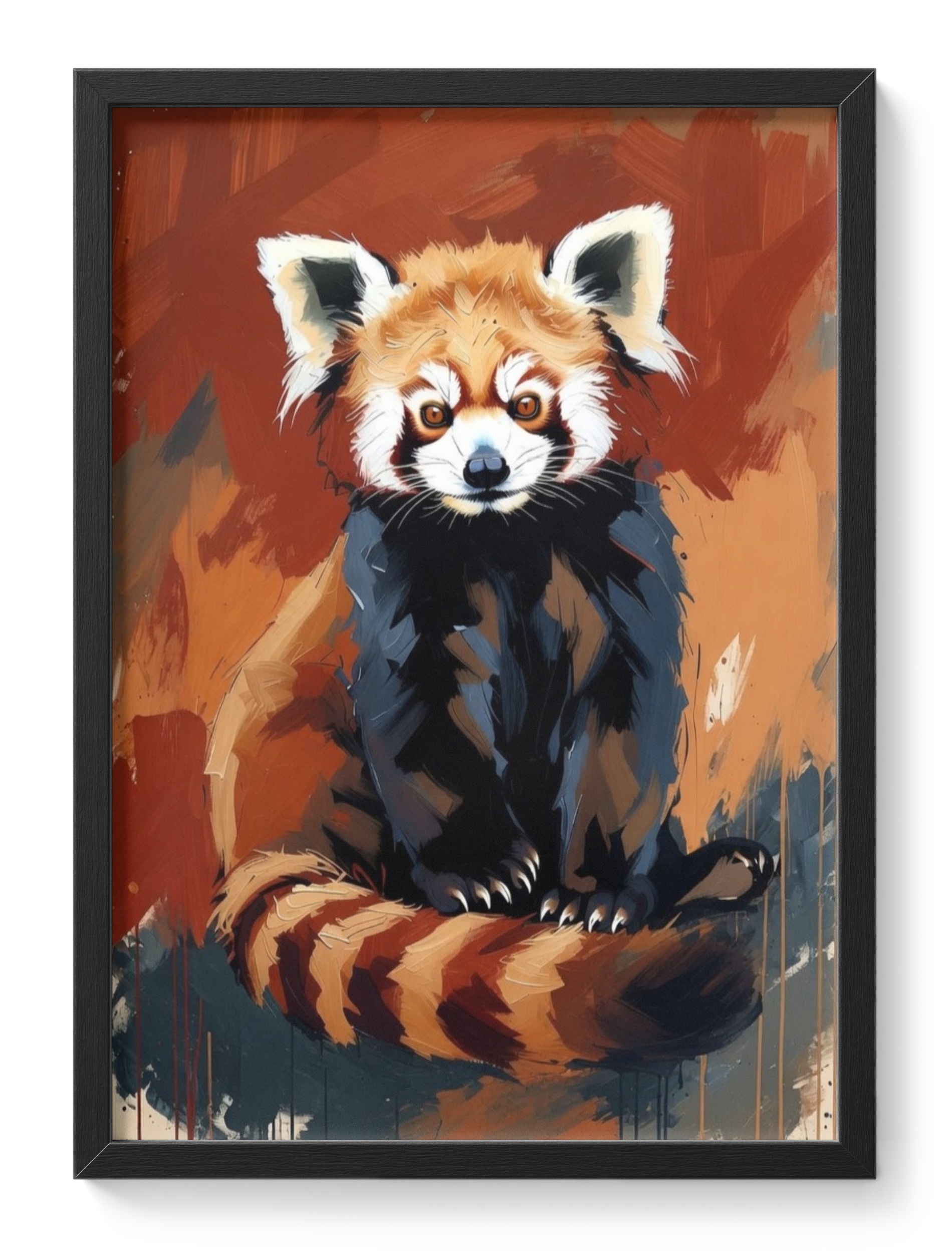 Abstract Red Panda Painting Expressionist Wildlife Soft Warm Rust — main view