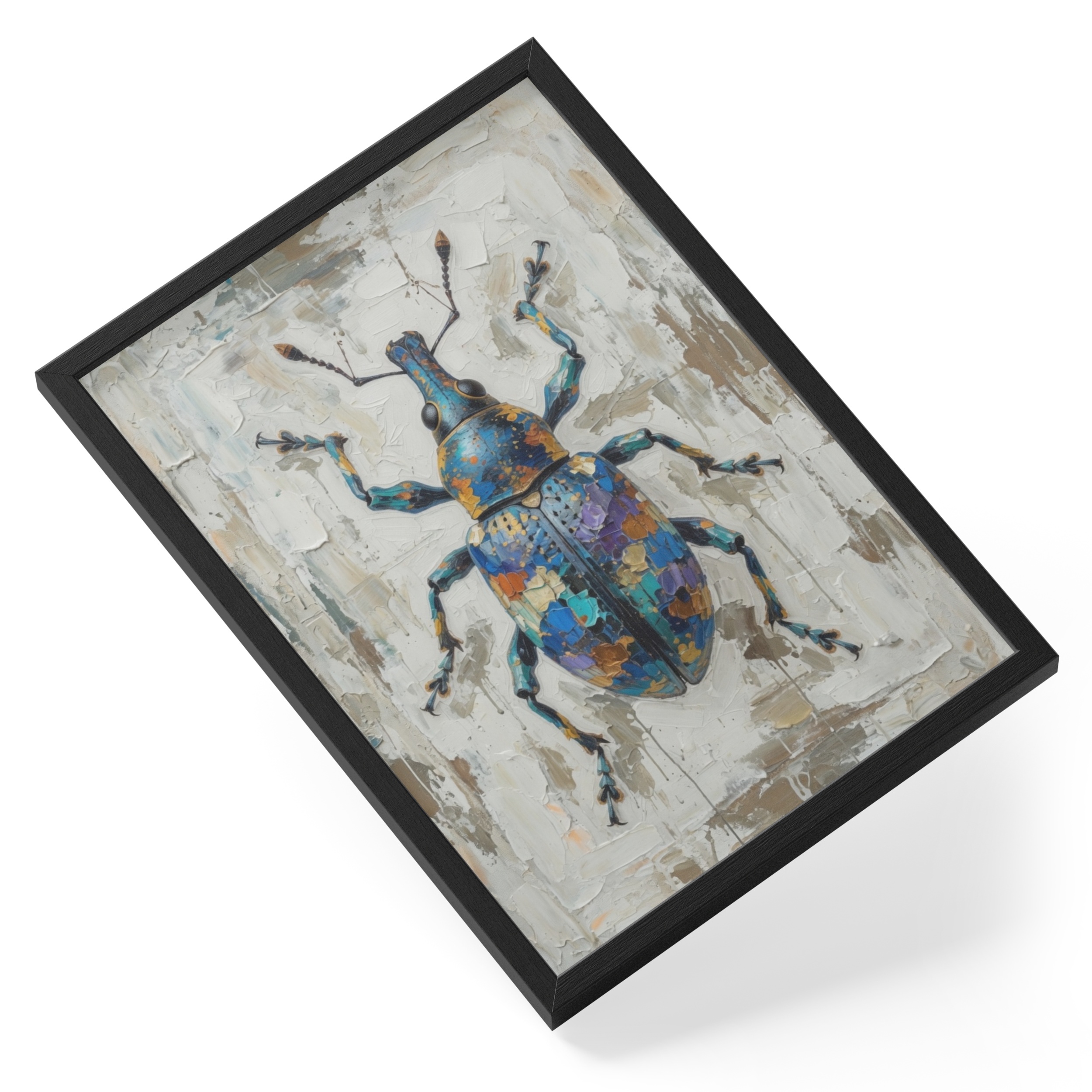 Abstract Weevil Painting Impasto Insect Entomology Bold Jewel Bright — angled view