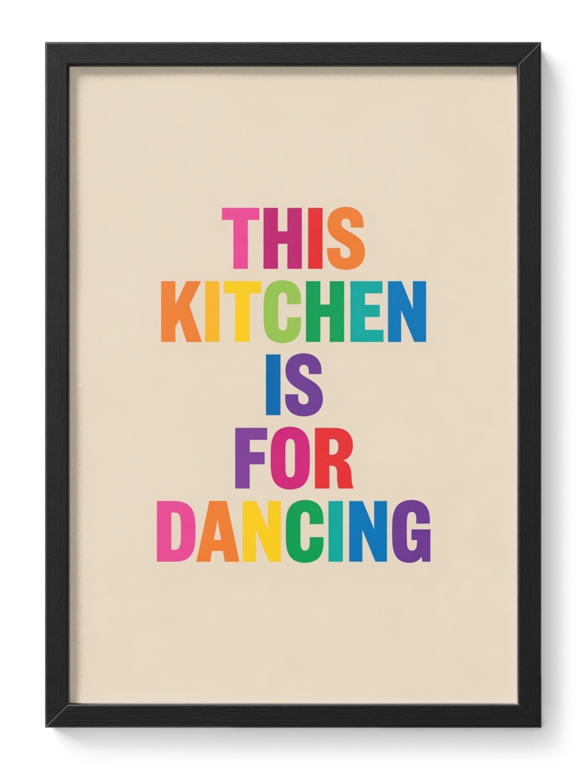This Kitchen Is For Dancing Rainbow Party Quote Soft Colourful — main view