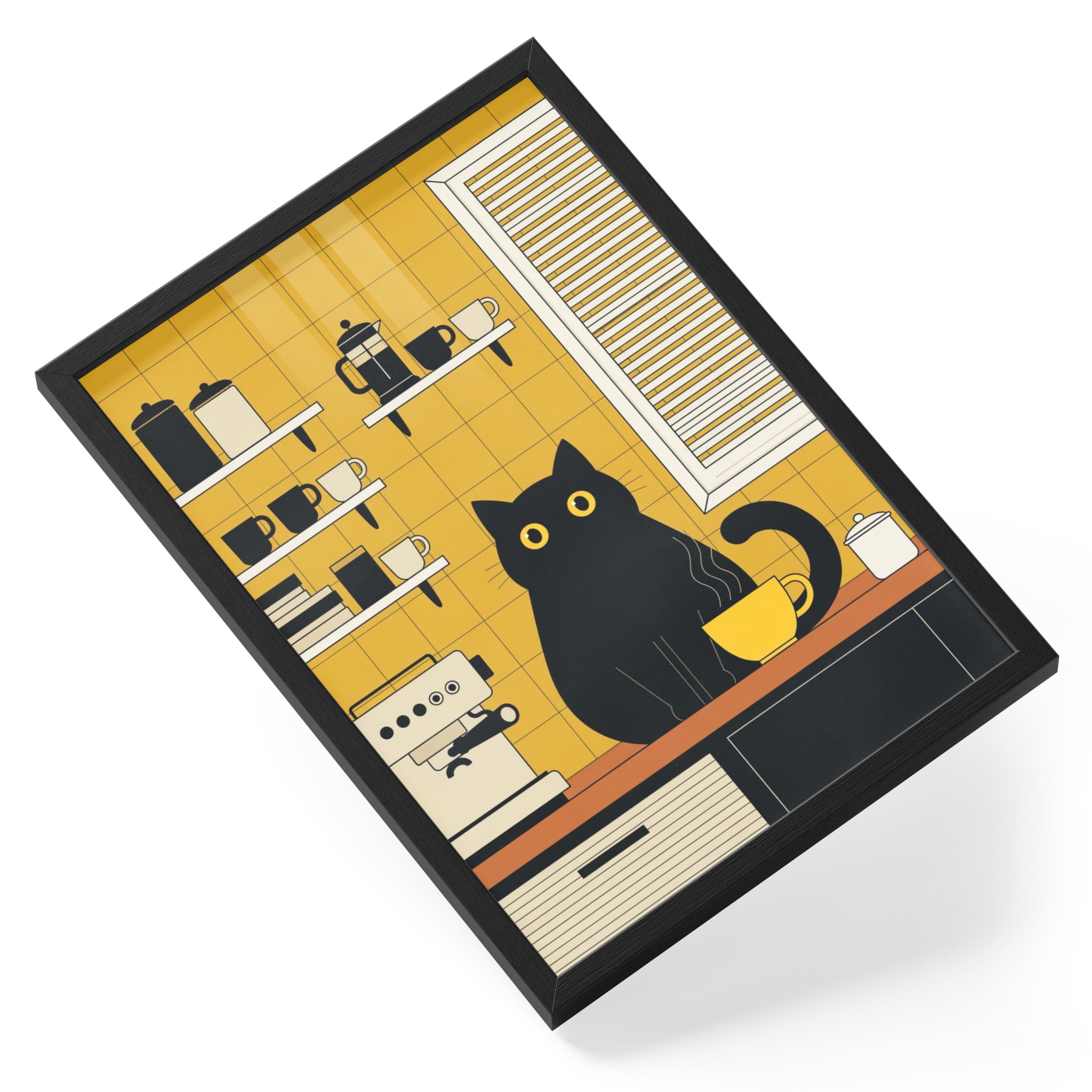Black Cat Kitchen Cafe Coffee Breakfast Fun — angled view