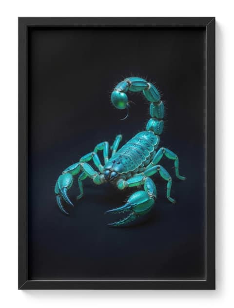 Glowing Uv Emperor Scorpion Animal Insect Teal Dark Nature Macro Pure