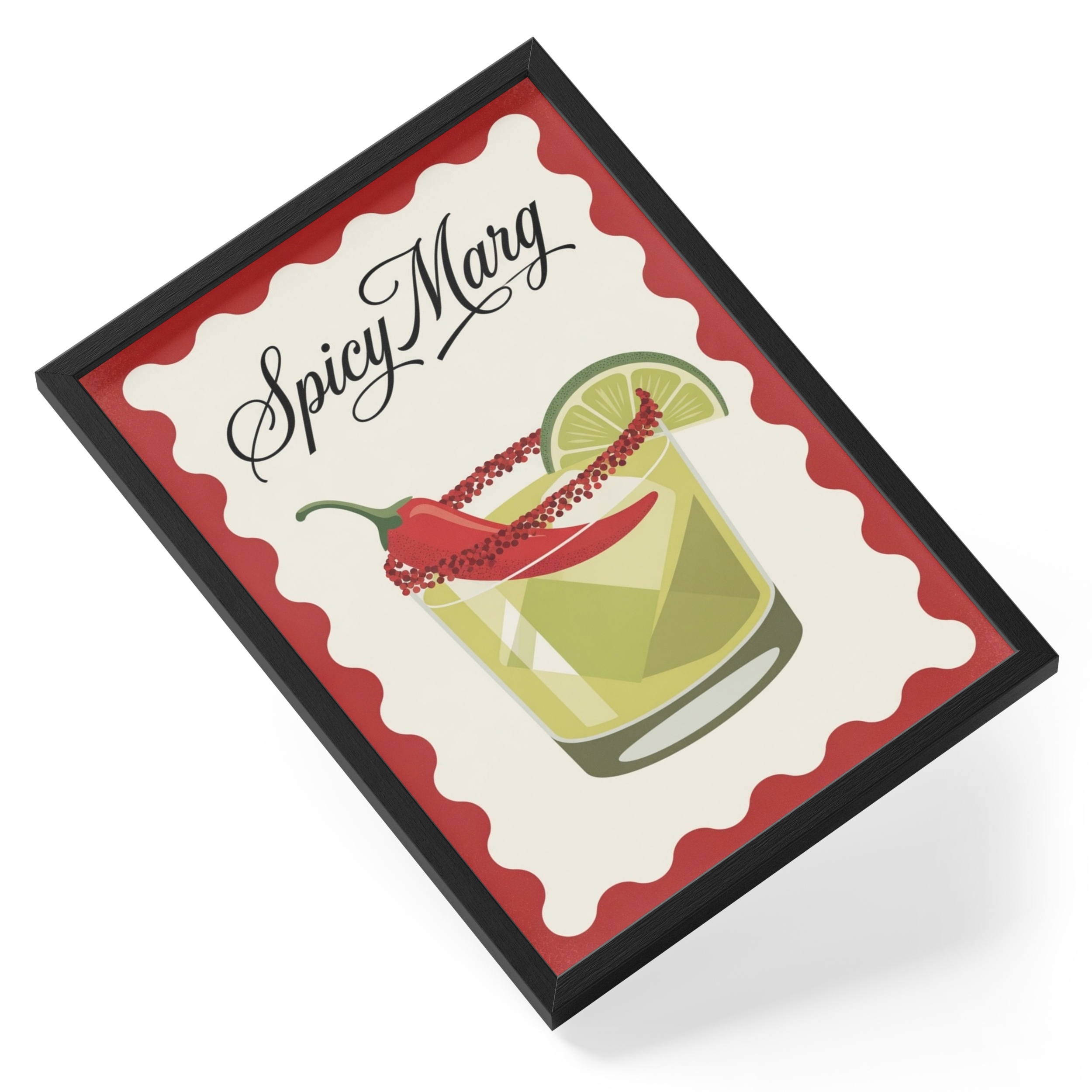 Spicy Marg Chilli Cocktail Bar Kitchen Fun Rimmed Margarita Lime — angled view