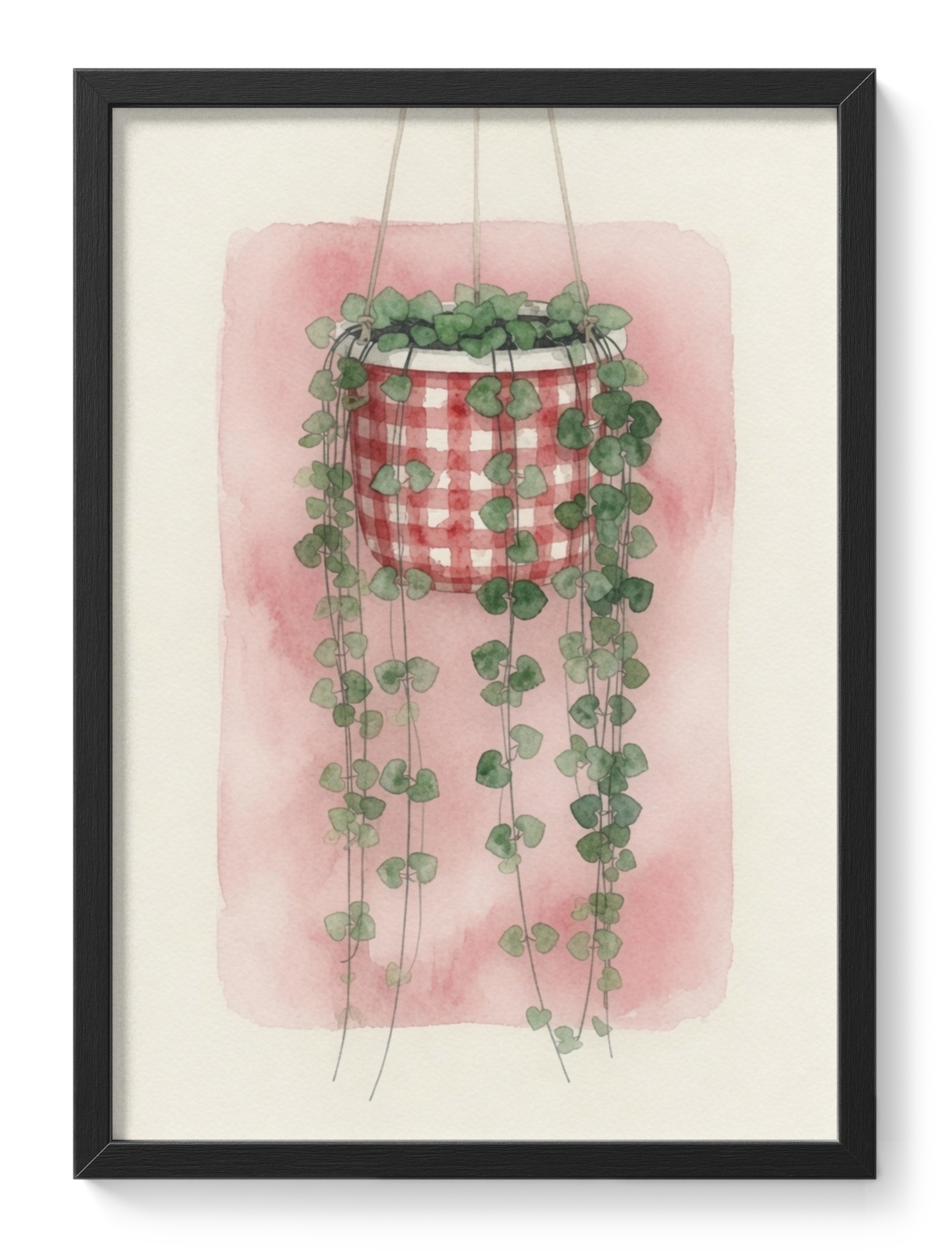 String Of Hearts Plant Hanging Botanical Gingham Soft Trailing Heart — main view