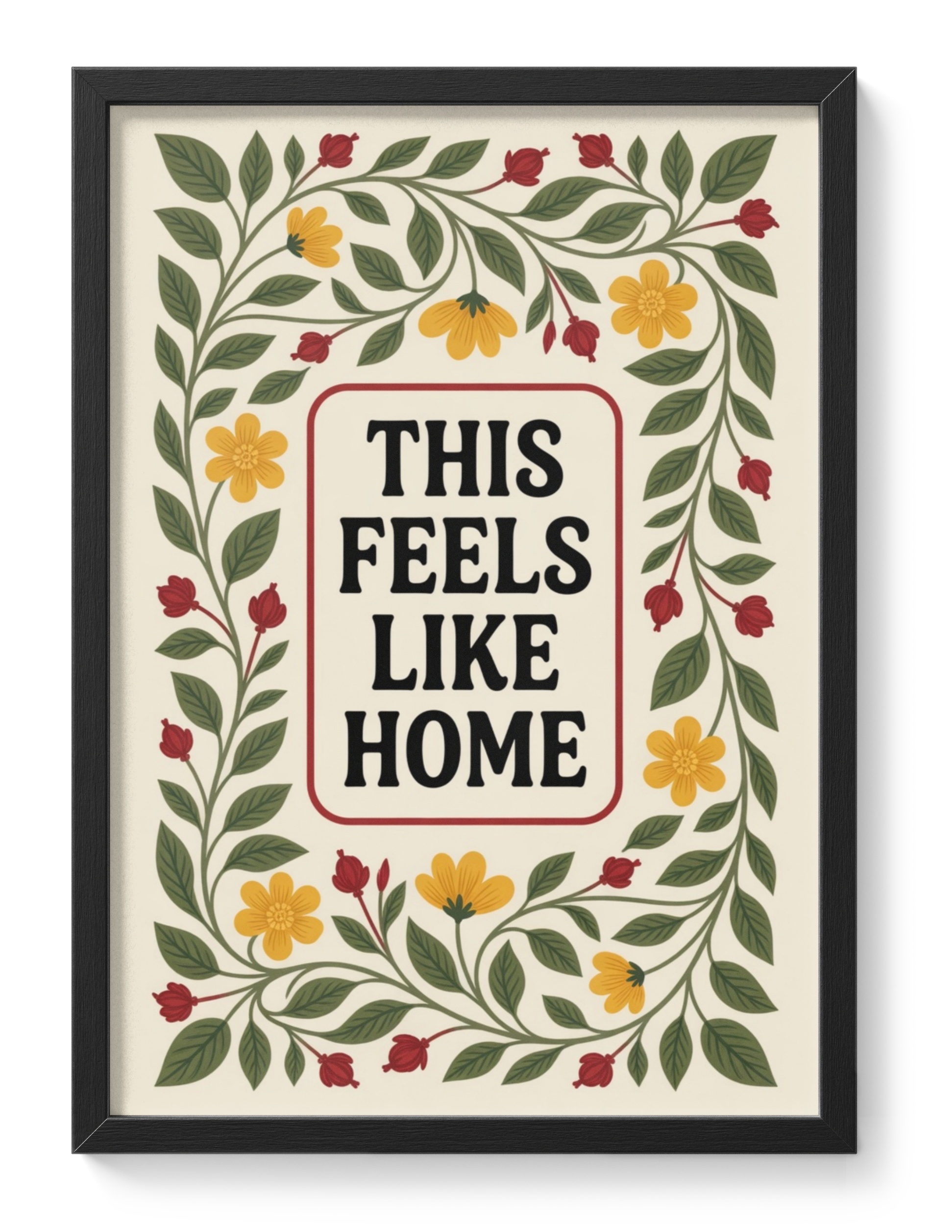 This Feels Like Home Folk Floral Welcome Quote Soft Inside Flower — main view