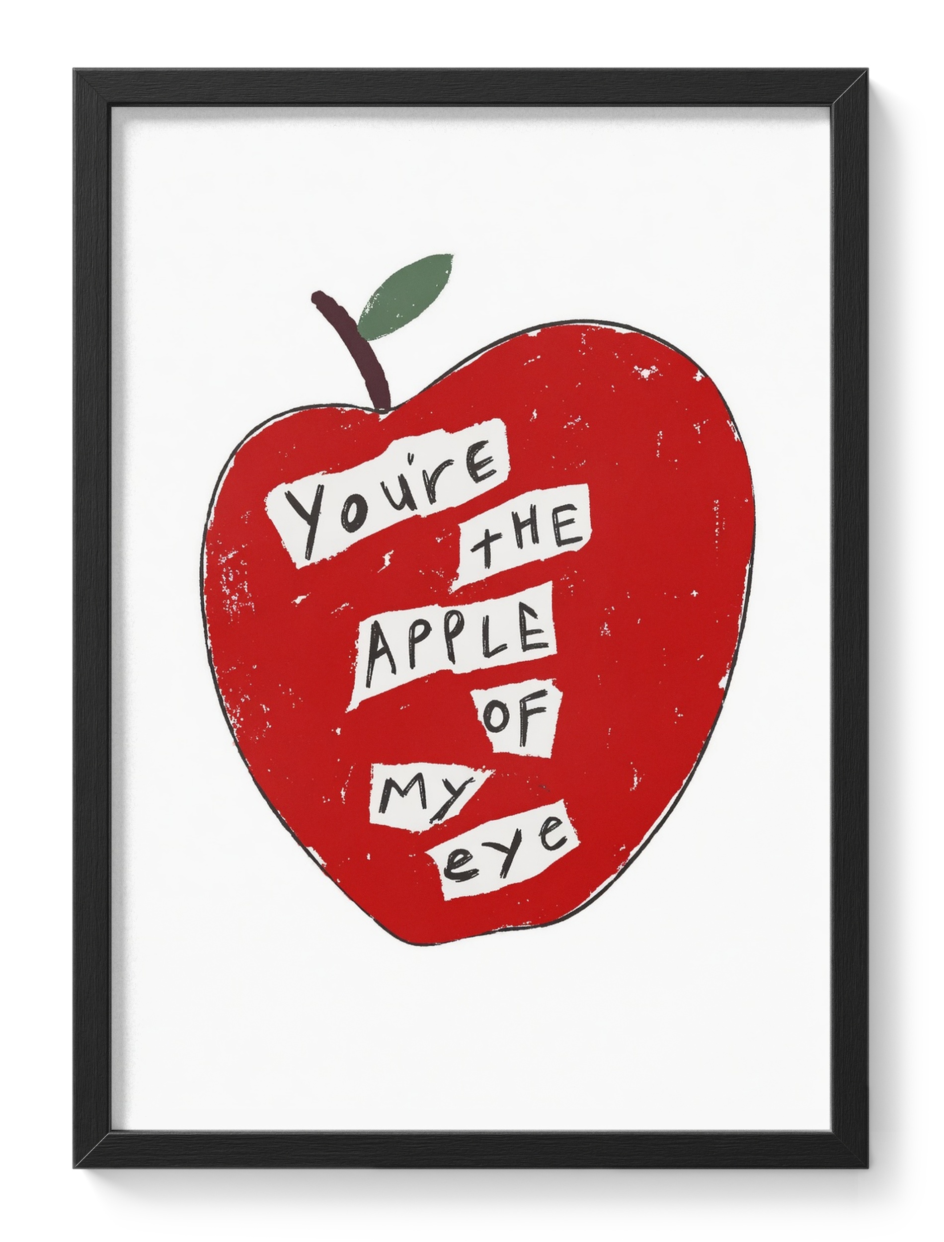 Apple Of My Eye Red Fruit Love Phrase Typography Romantic Cute — main view