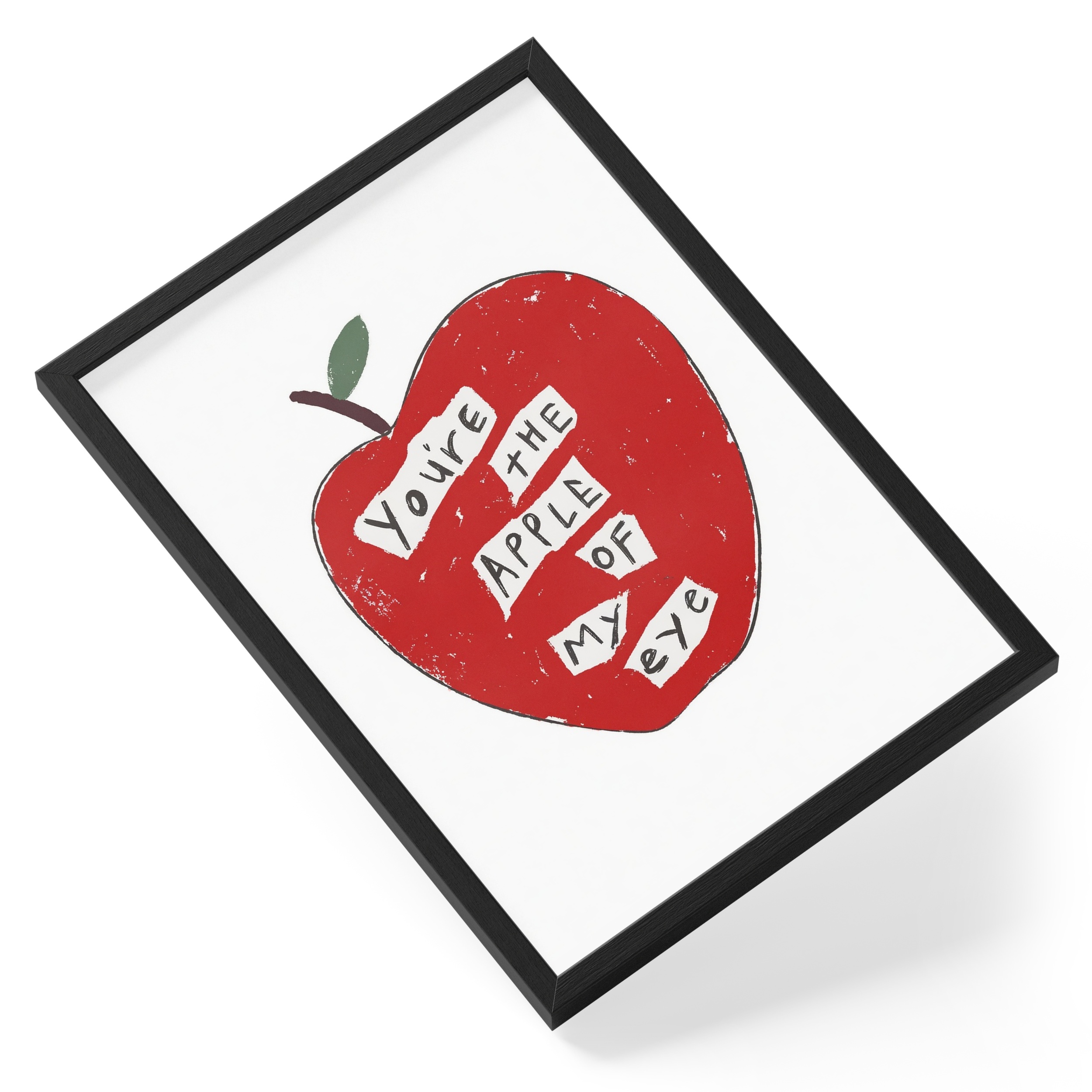 Apple Of My Eye Red Fruit Love Phrase Typography Romantic Cute — angled view