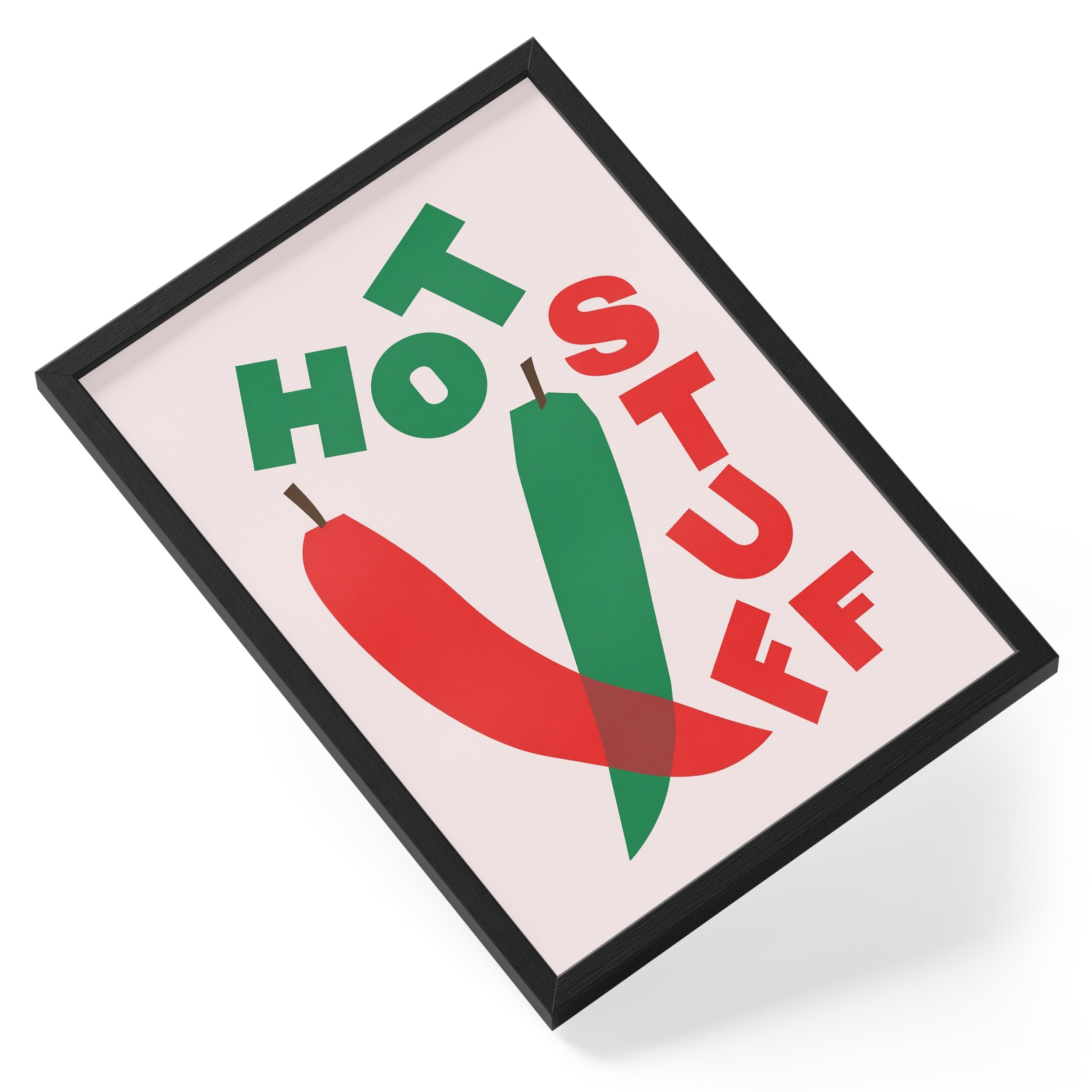 Hot Stuff Chilli Peppers Red Green Kitchen Spicy Food Bold — angled view