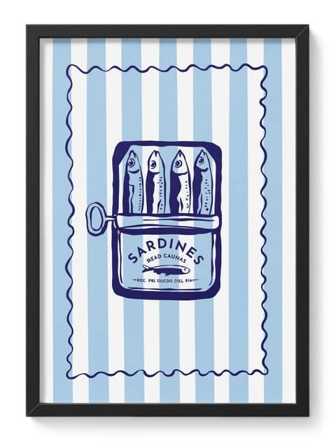 Sardines Tin Portugal Coastal Portuguese Kitchen Nautical Seafood