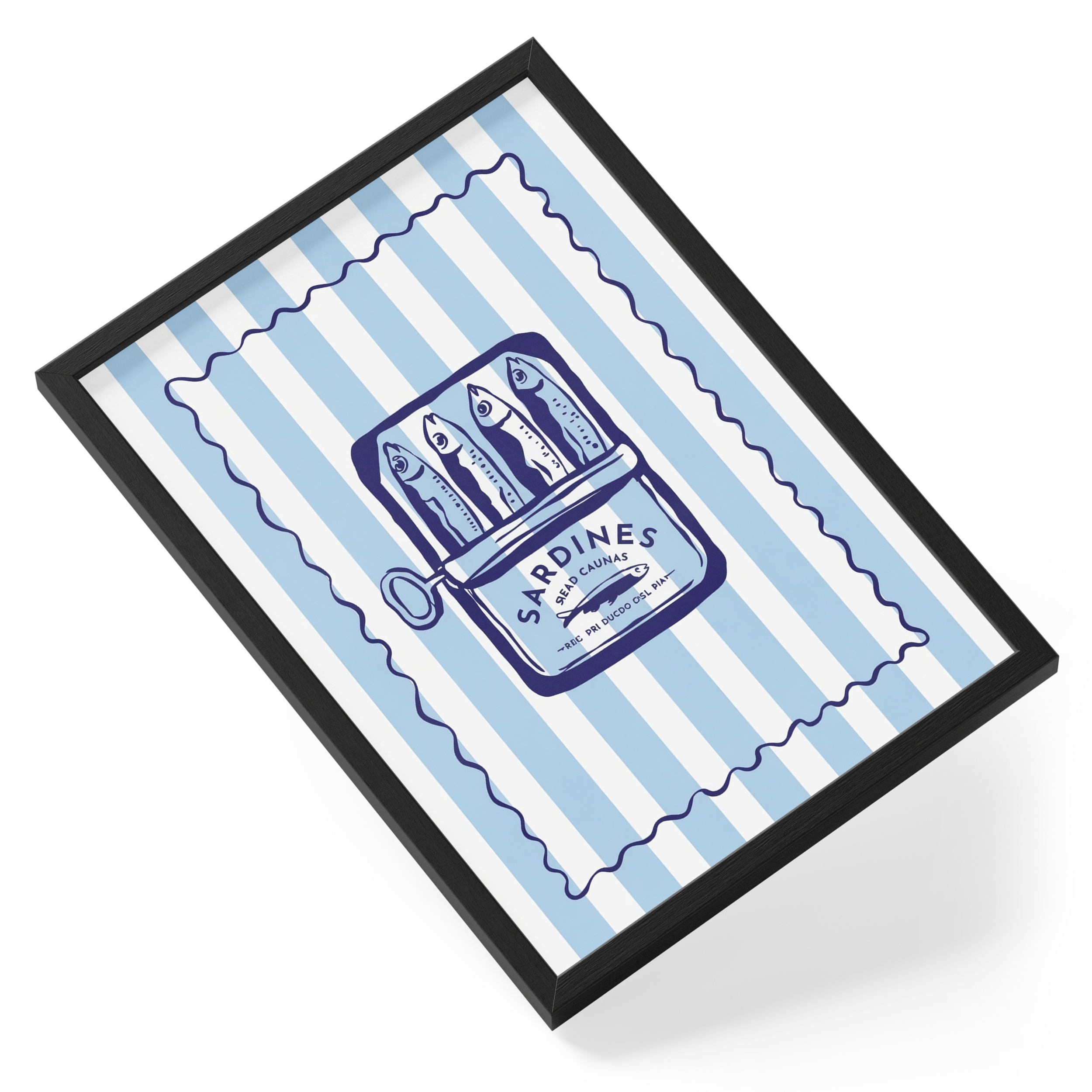Sardines Tin Portugal Coastal Portuguese Kitchen Nautical Seafood — angled view