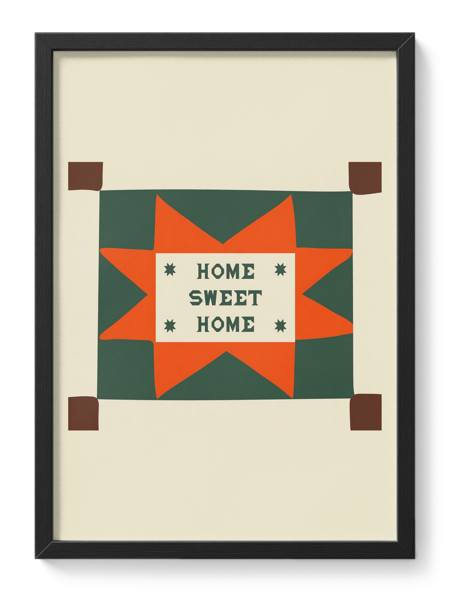 Sweet Abode Star Barn Quilt Orange Green Rustic Cottage Folk — main view