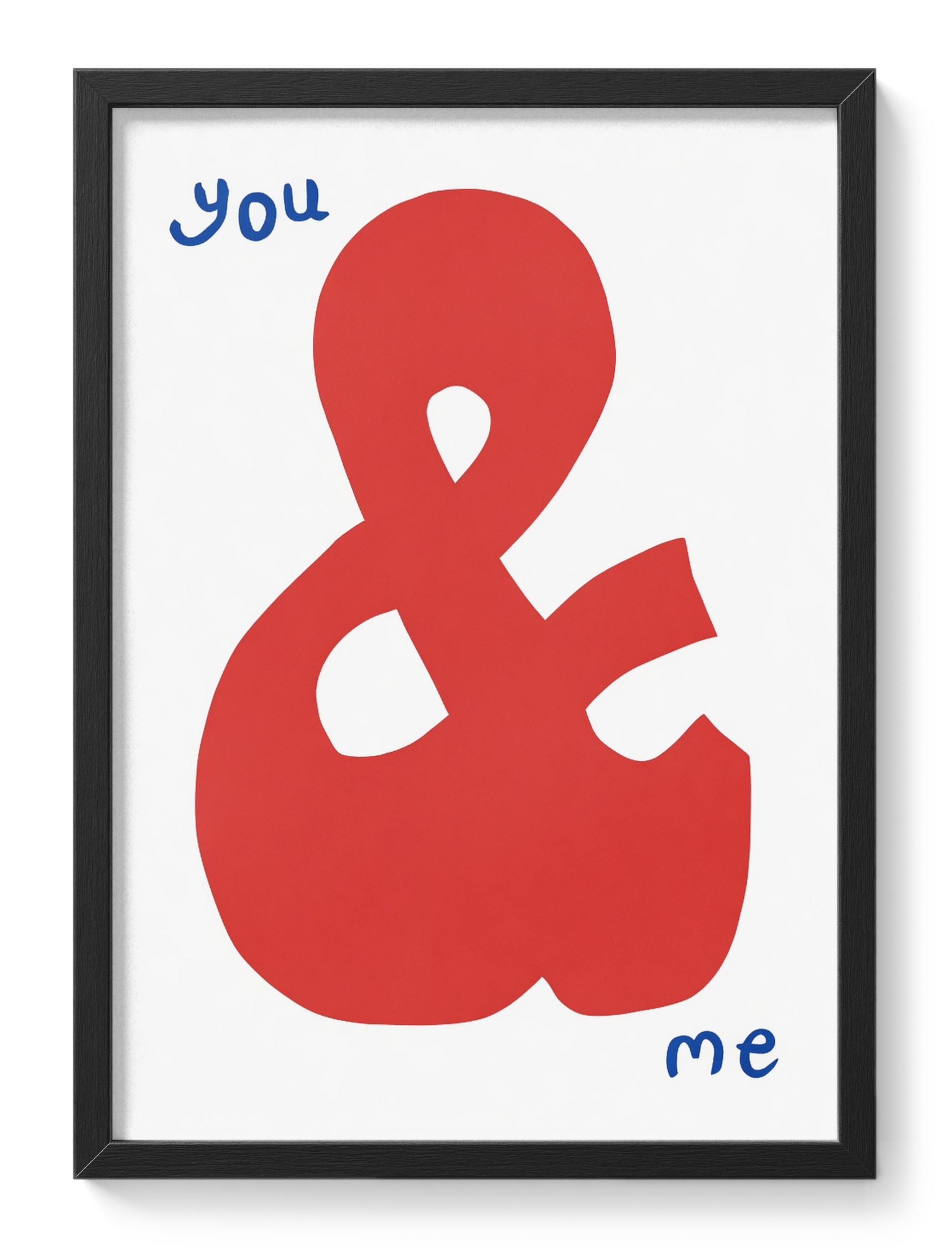 You And Me Ampersand Red Blue Typography Couple Romantic Love — main view