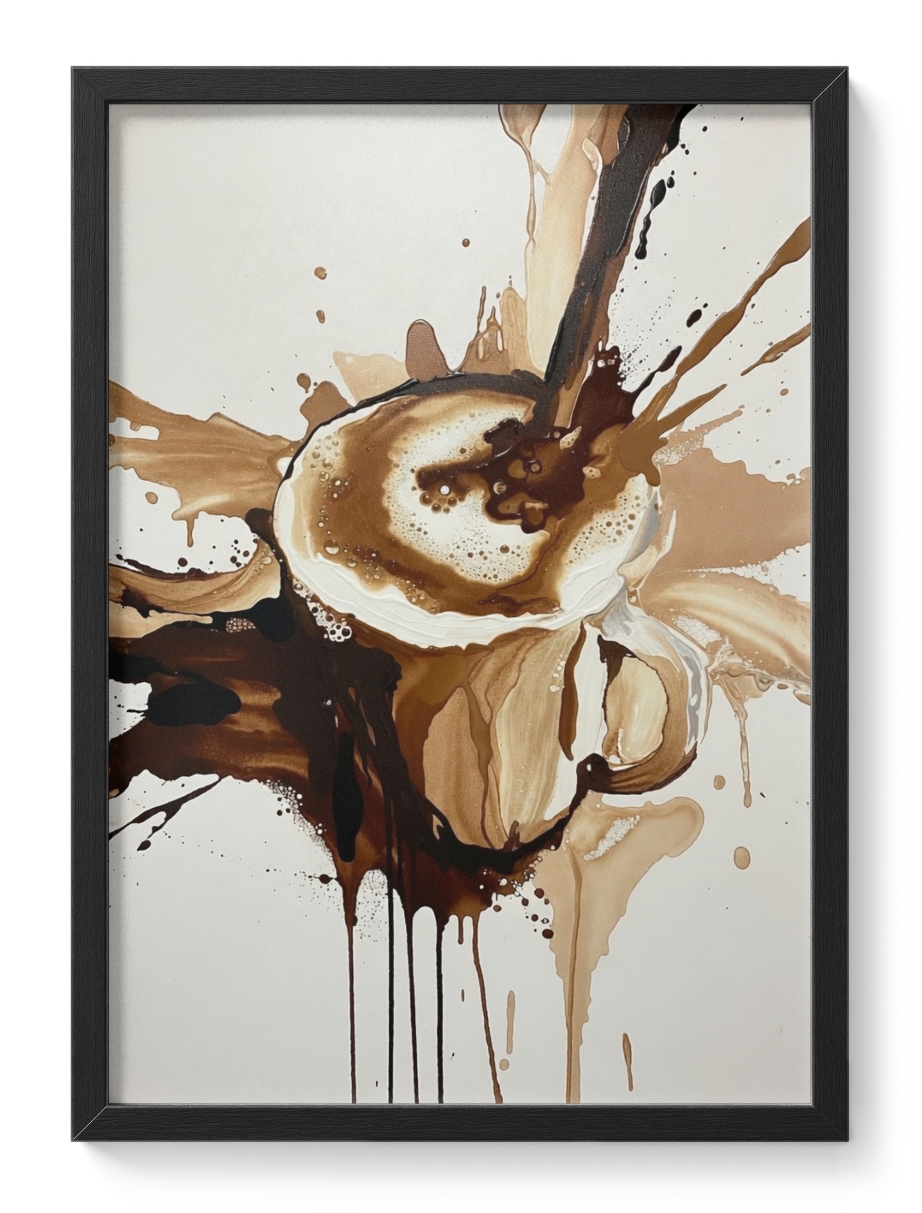 Abstract Coffee Splash Espresso Latte Drip Brown Beige Kitchen Cafe 1 — main view