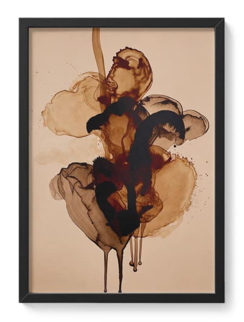 Abstract Coffee Splash Espresso Latte Drip Brown Beige Kitchen Cafe 2
