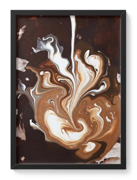 Abstract Coffee Splash Espresso Latte Drip Brown Beige Kitchen Cafe 3