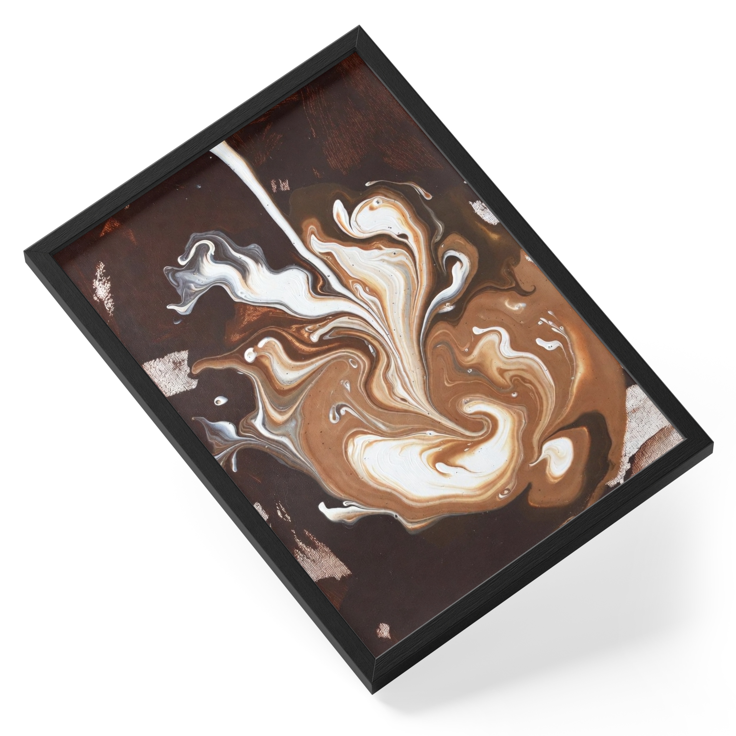 Abstract Coffee Splash Espresso Latte Drip Brown Beige Kitchen Cafe 3 — angled view