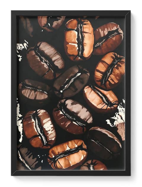 Abstract Coffee Splash Espresso Latte Drip Brown Beige Kitchen Cafe 5