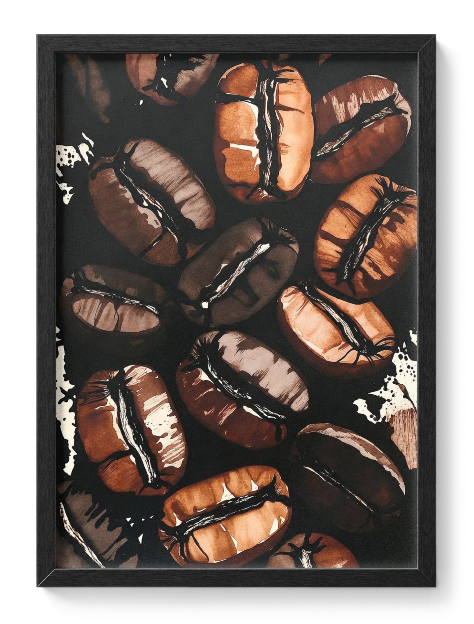 Abstract Coffee Splash Espresso Latte Drip Brown Beige Kitchen Cafe 5 — main view