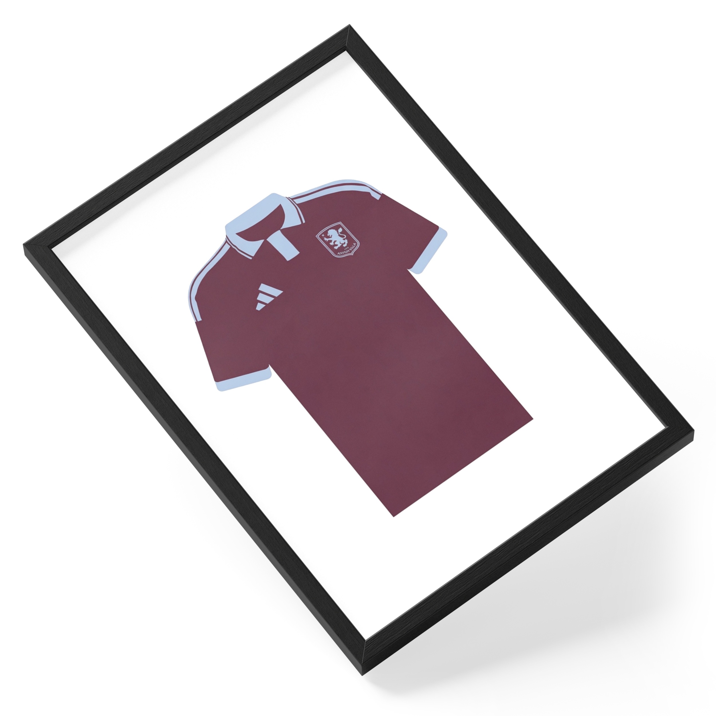 Aston Villa Football Shirt Kit Claret Blue Soccer Club — angled view
