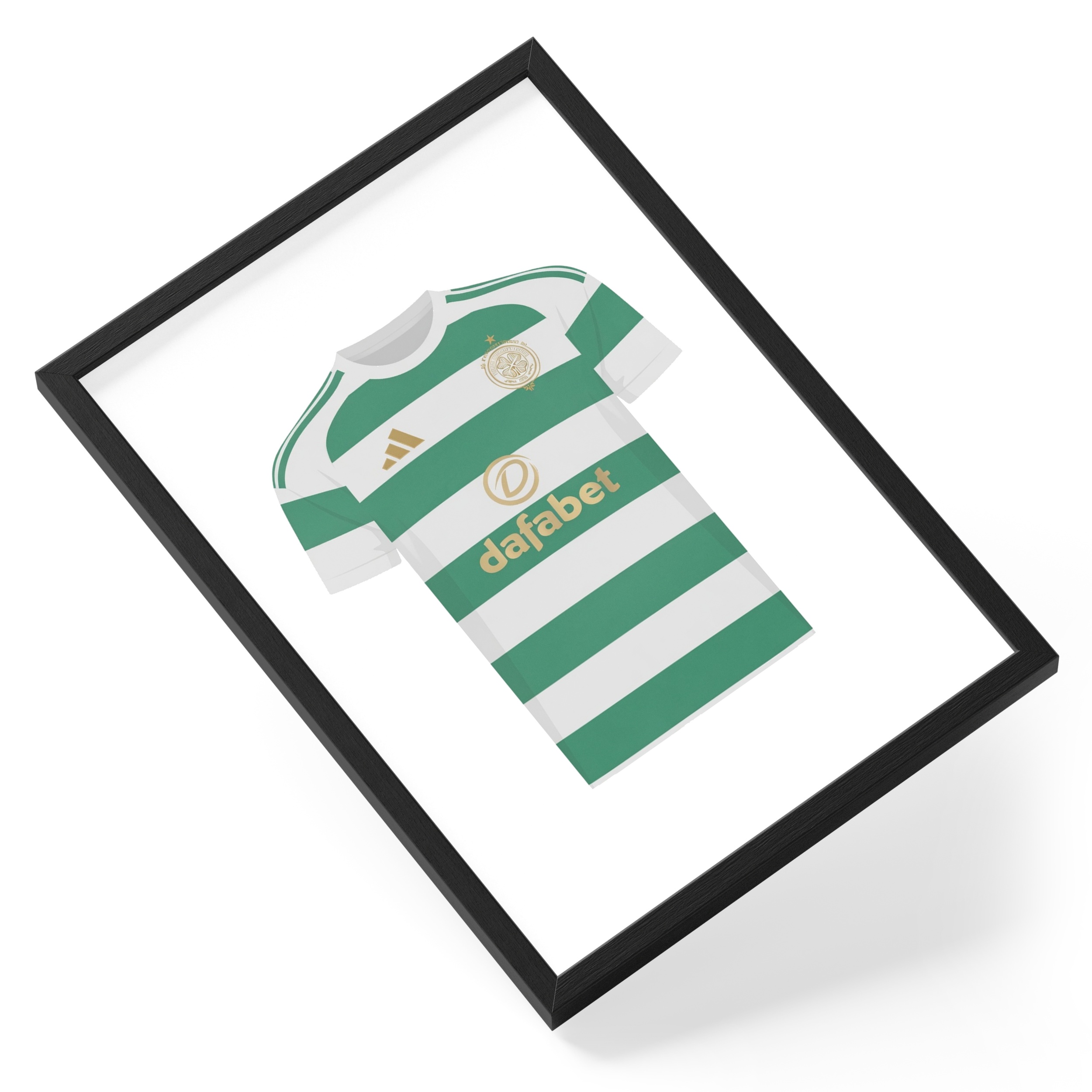 Celtic Football Shirt Kit Green White Hoops Scottish Soccer — angled view