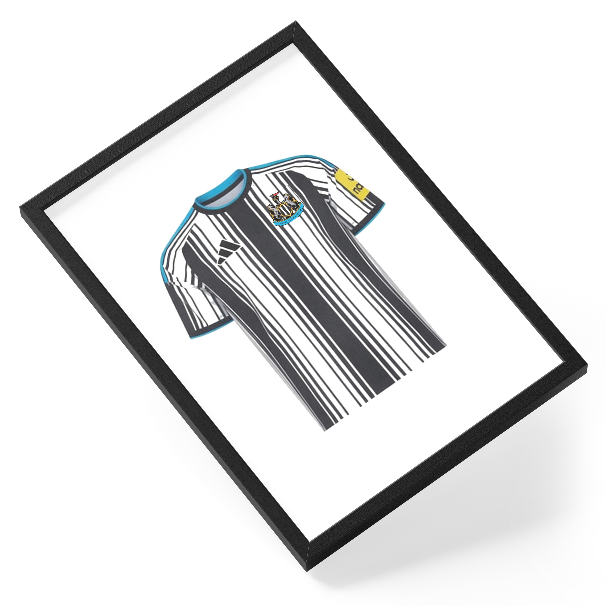 Newcastle United Football Shirt Kit Magpies Black White Soccer — angled view