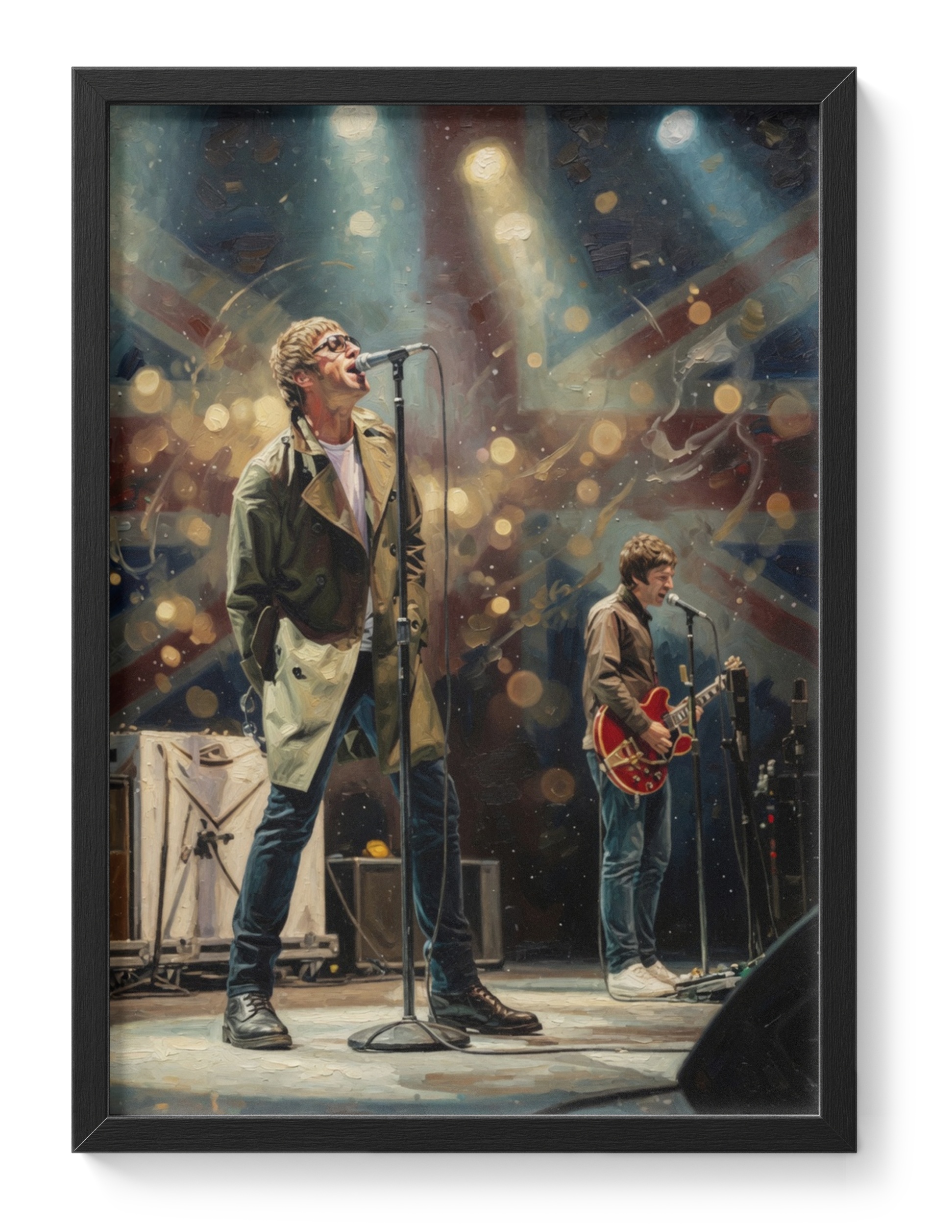 Oasis Band Liam Noel Gallagher Britpop Concert Union Jack Stage — main view