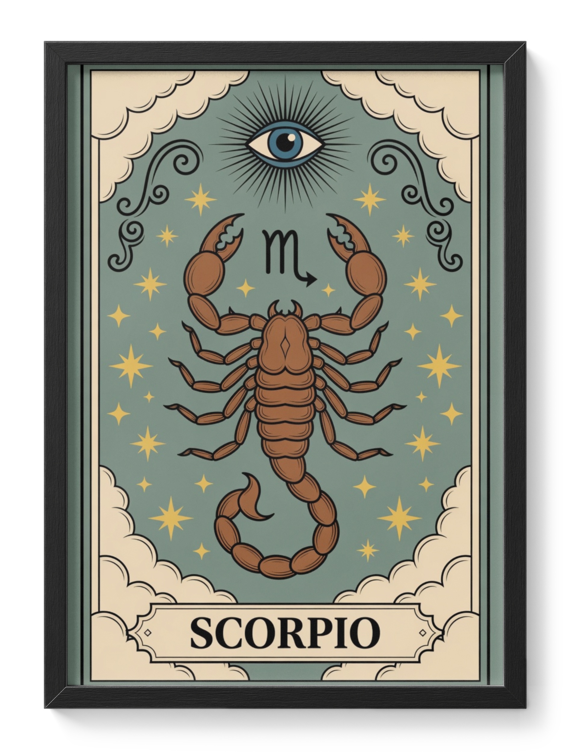 Scorpio Zodiac Starsign Symbol Bold Astrological Water Sign Poster — main view