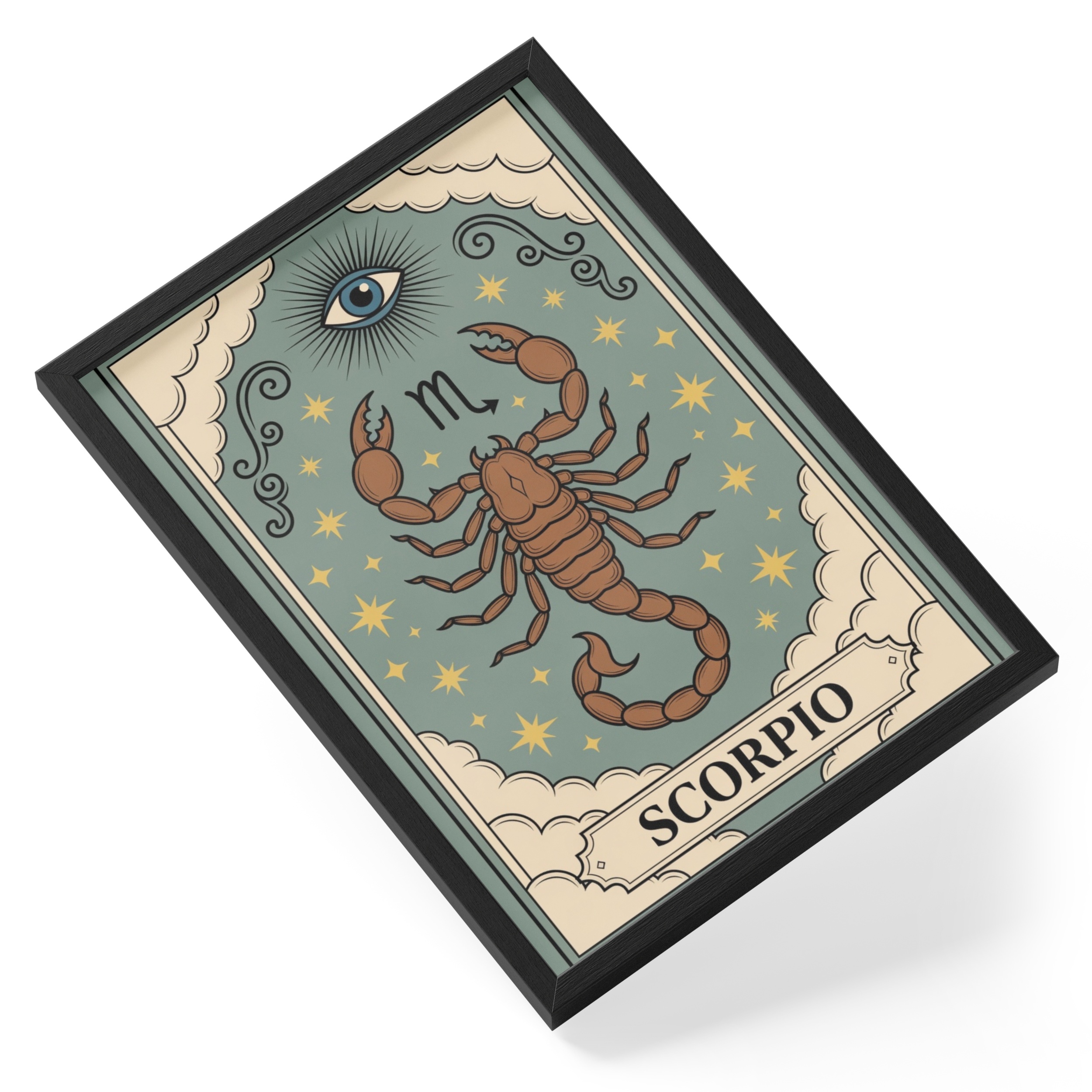 Scorpio Zodiac Starsign Symbol Bold Astrological Water Sign Poster — angled view
