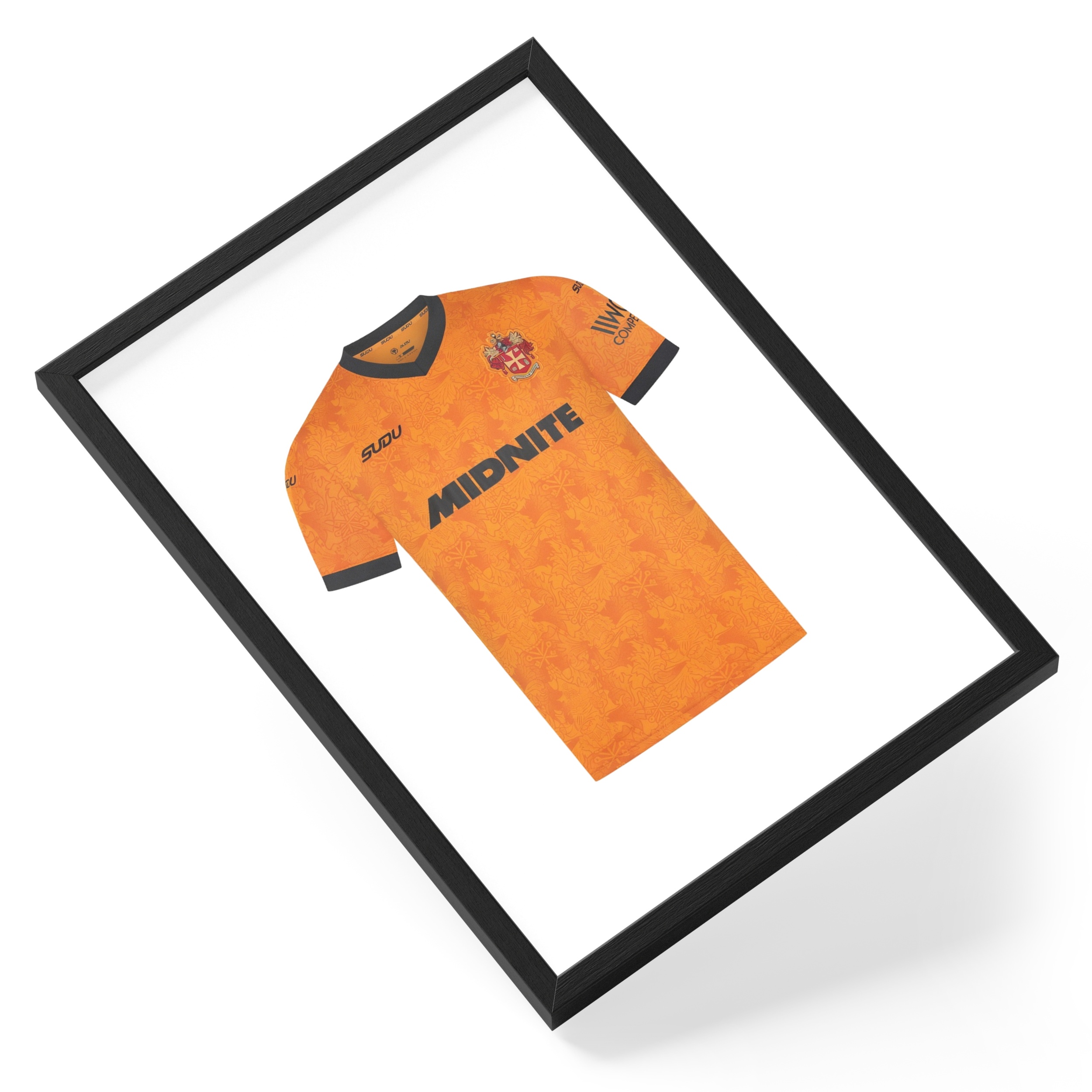 Wolverhampton Wanderers Football Shirt Kit Wolves Gold Black Soccer — angled view